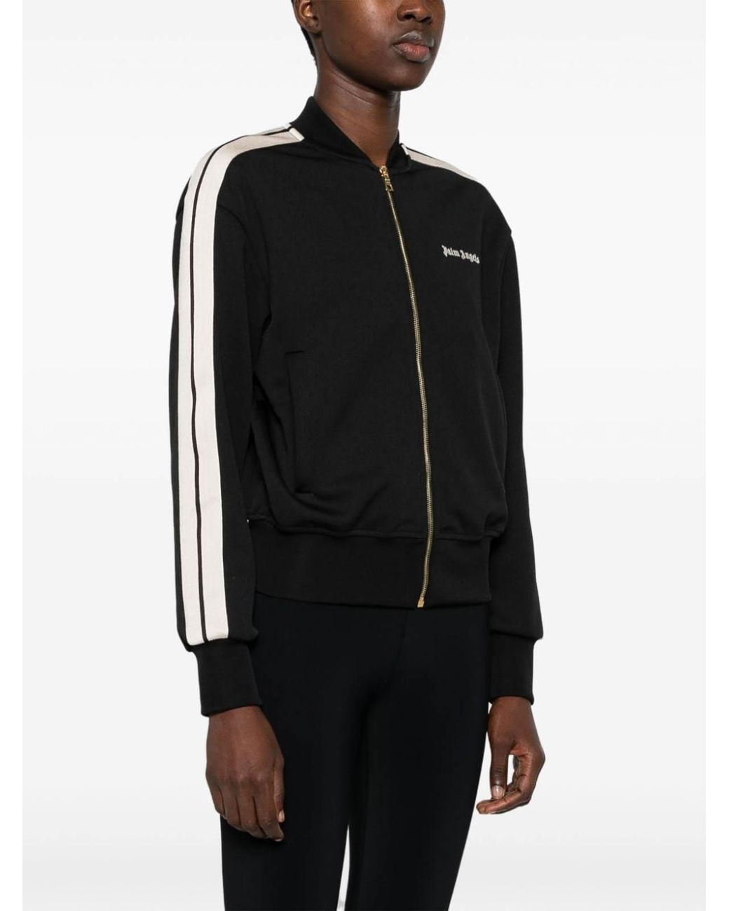 Palm Angels Black Logo-Embroidered Bomber Jacket