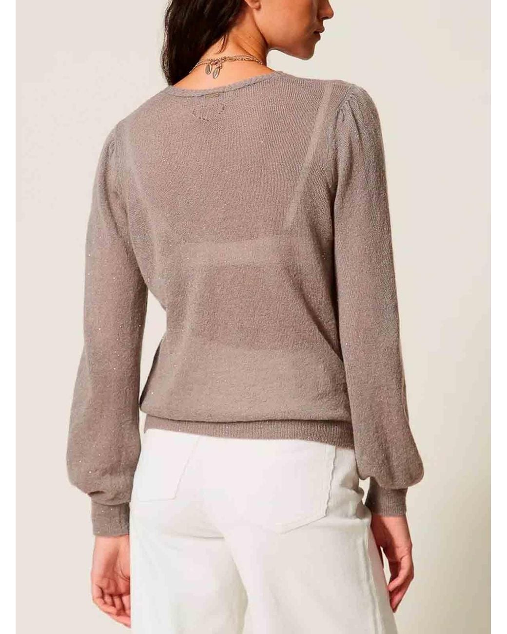 Twinset Brown V-Neck Sweater