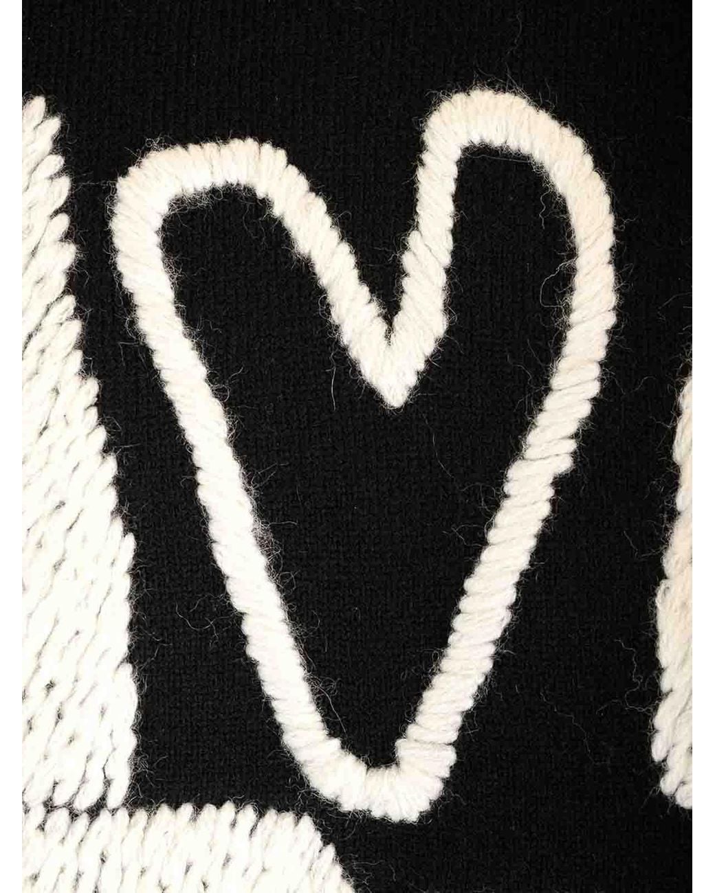 Comme des Garçons Black Wool Crewnewck Sweater With Embroidery for men