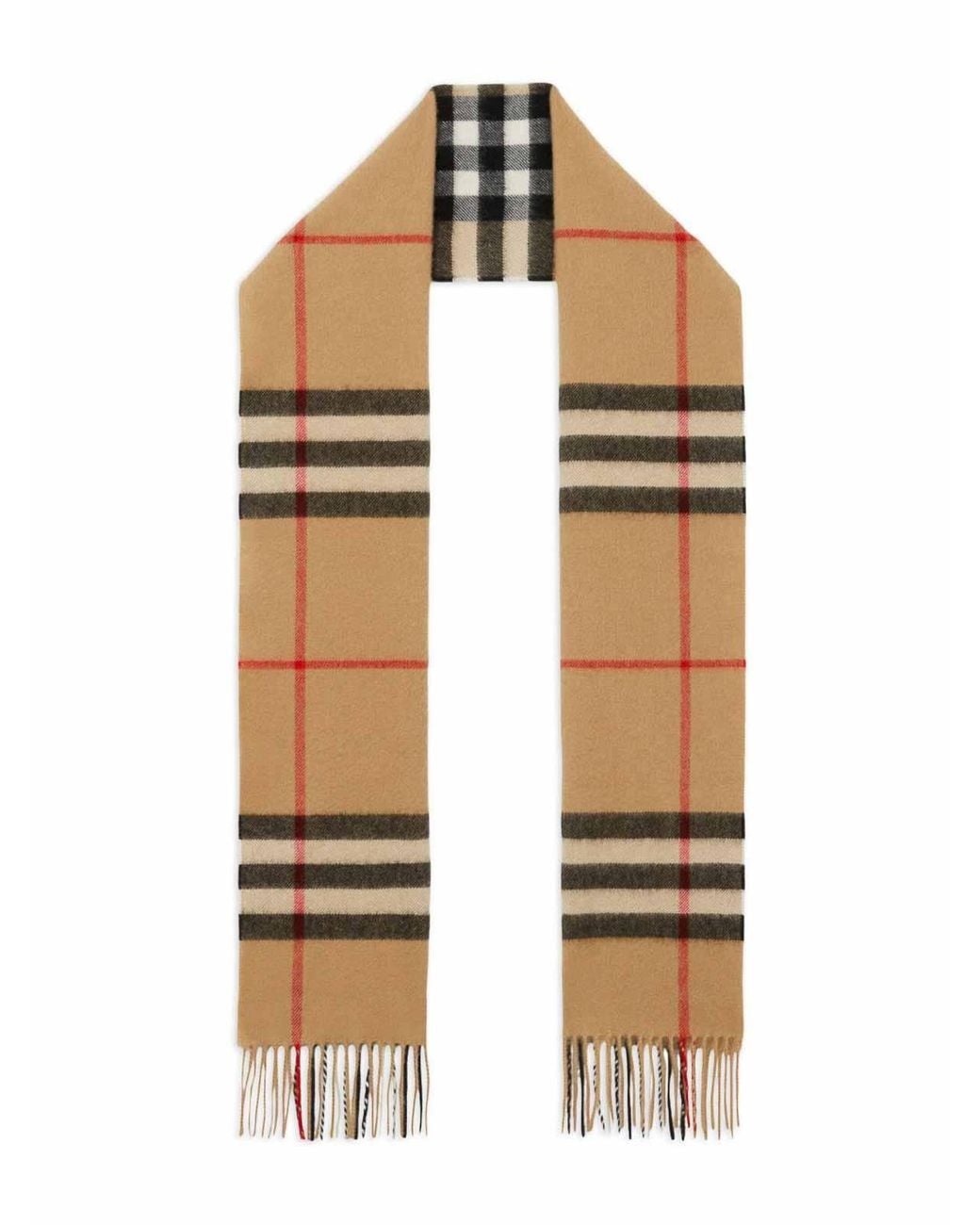 Burberry White Check Cashmere Scarf for men
