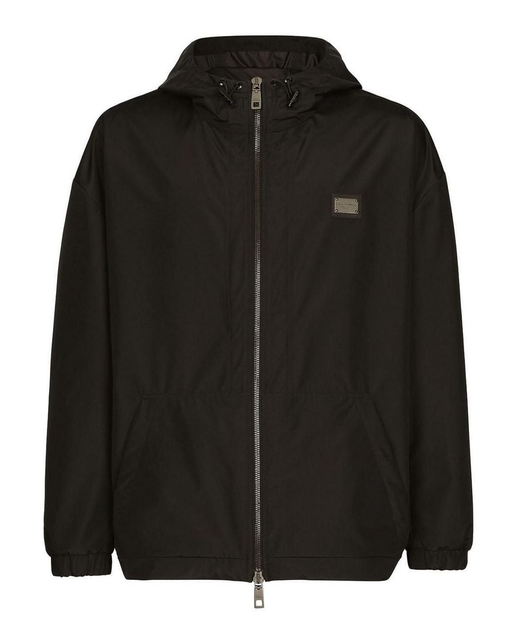 Dolce & Gabbana Black Nylon Hooded Jacket for men