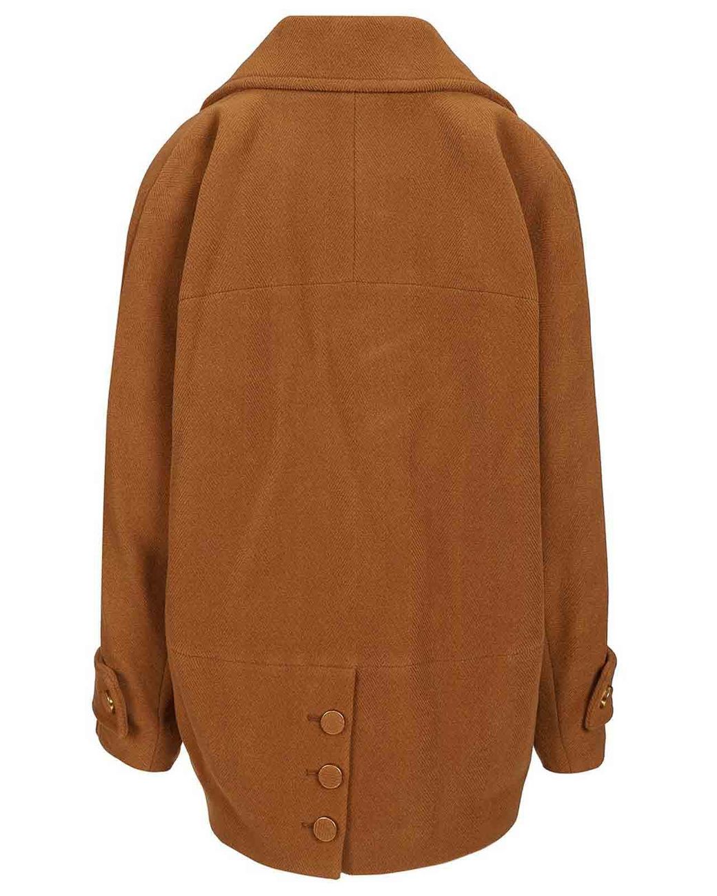 Chloé Brown Short Double-Breasted Wool Coat