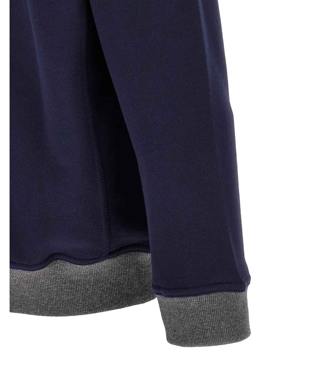 Brunello Cucinelli Blue Cotton Crew-Neck Sweatshirt for men