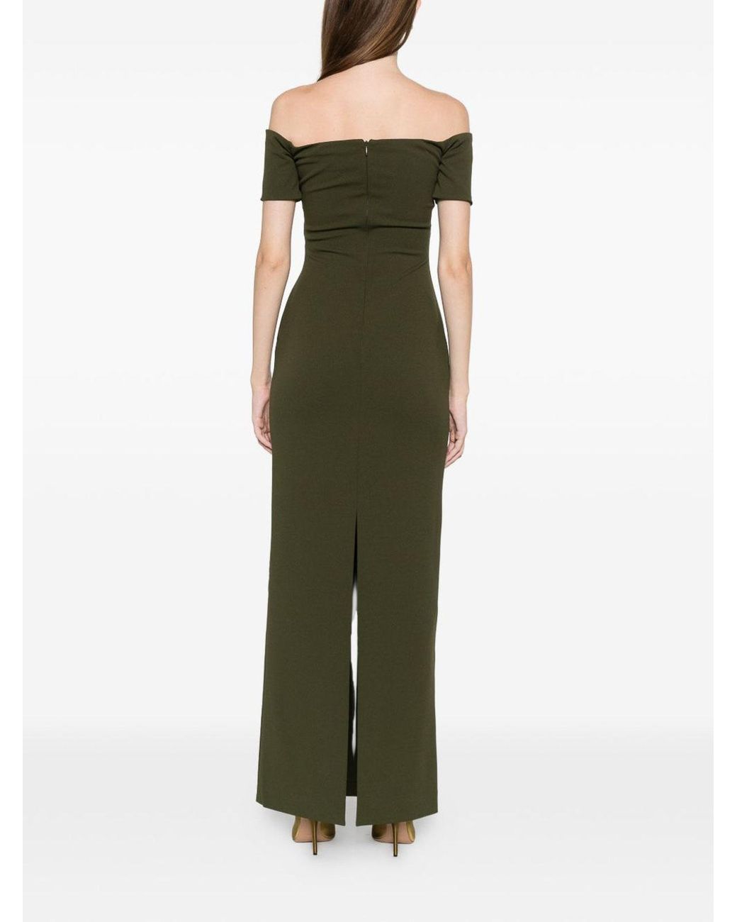 Solace London Green Dress With Shoulders