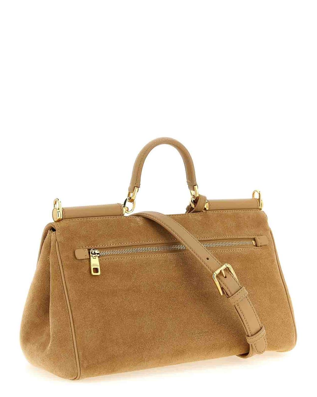 Dolce & Gabbana Natural My Sicily Suede Handbag