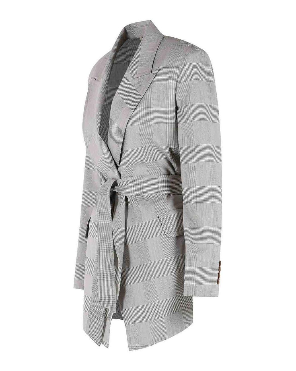 Max Mara Gray Wool Robe Jacket