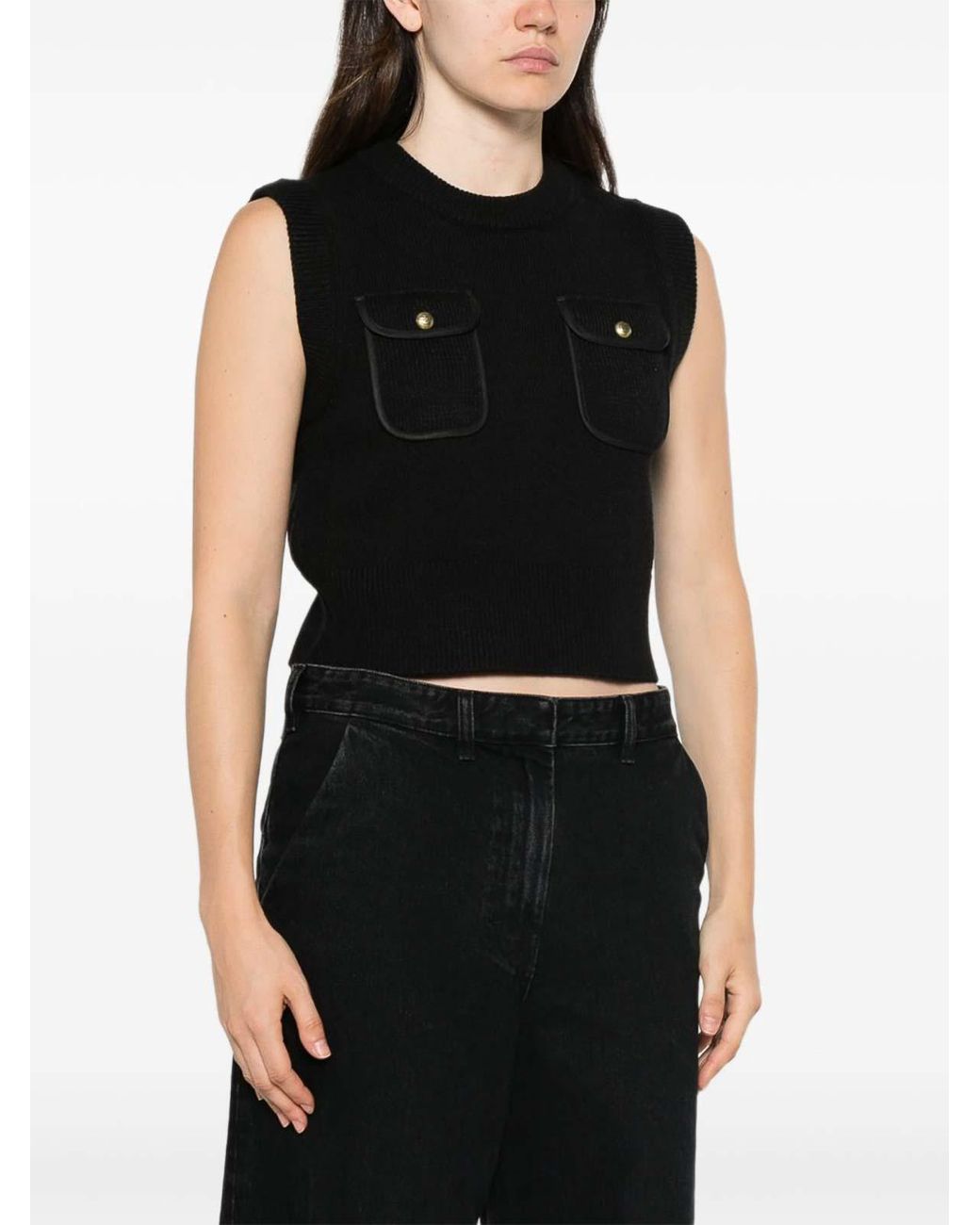 Pinko Black Belato Vest With Pockets