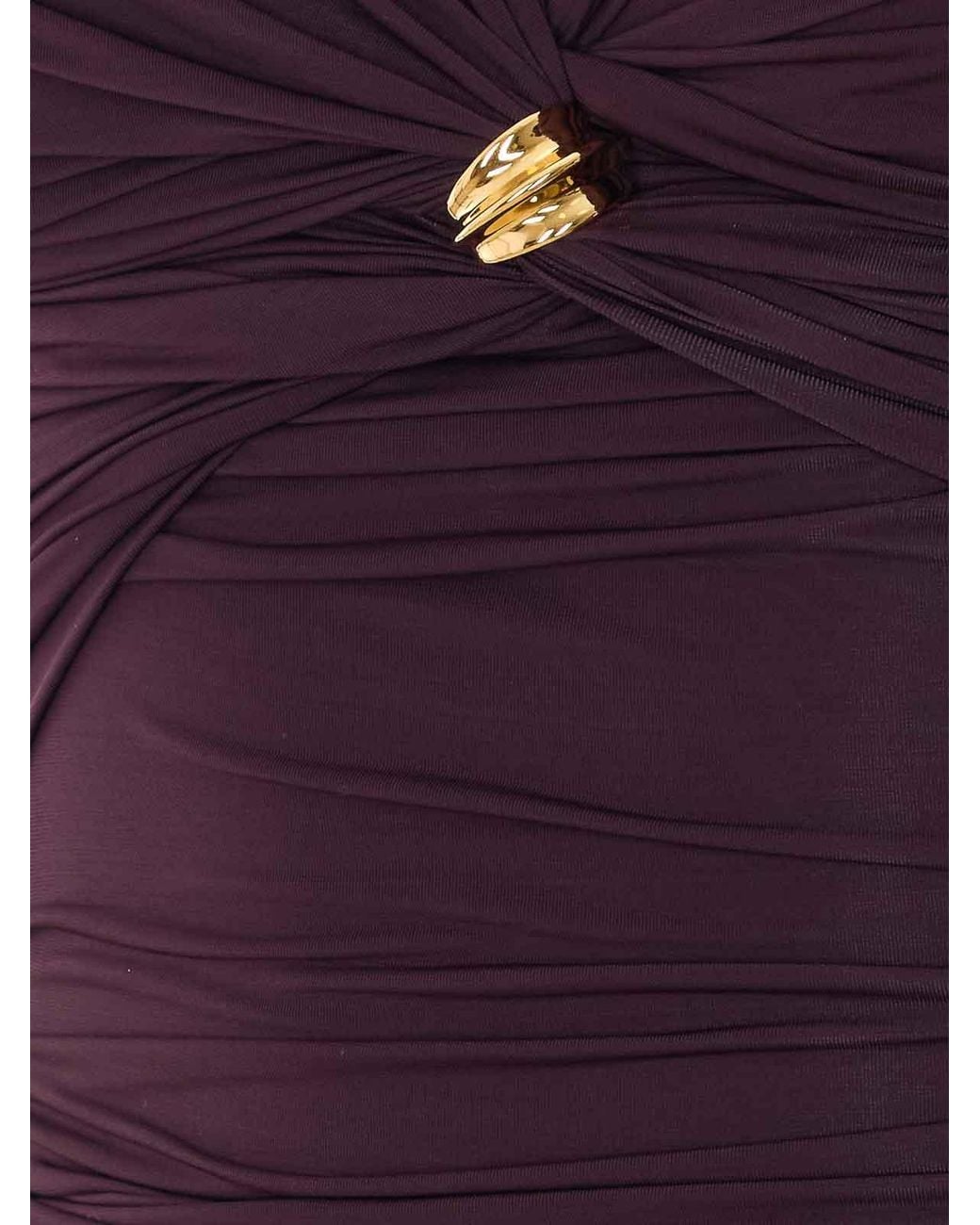 Elisabetta Franchi Purple Rouches Top