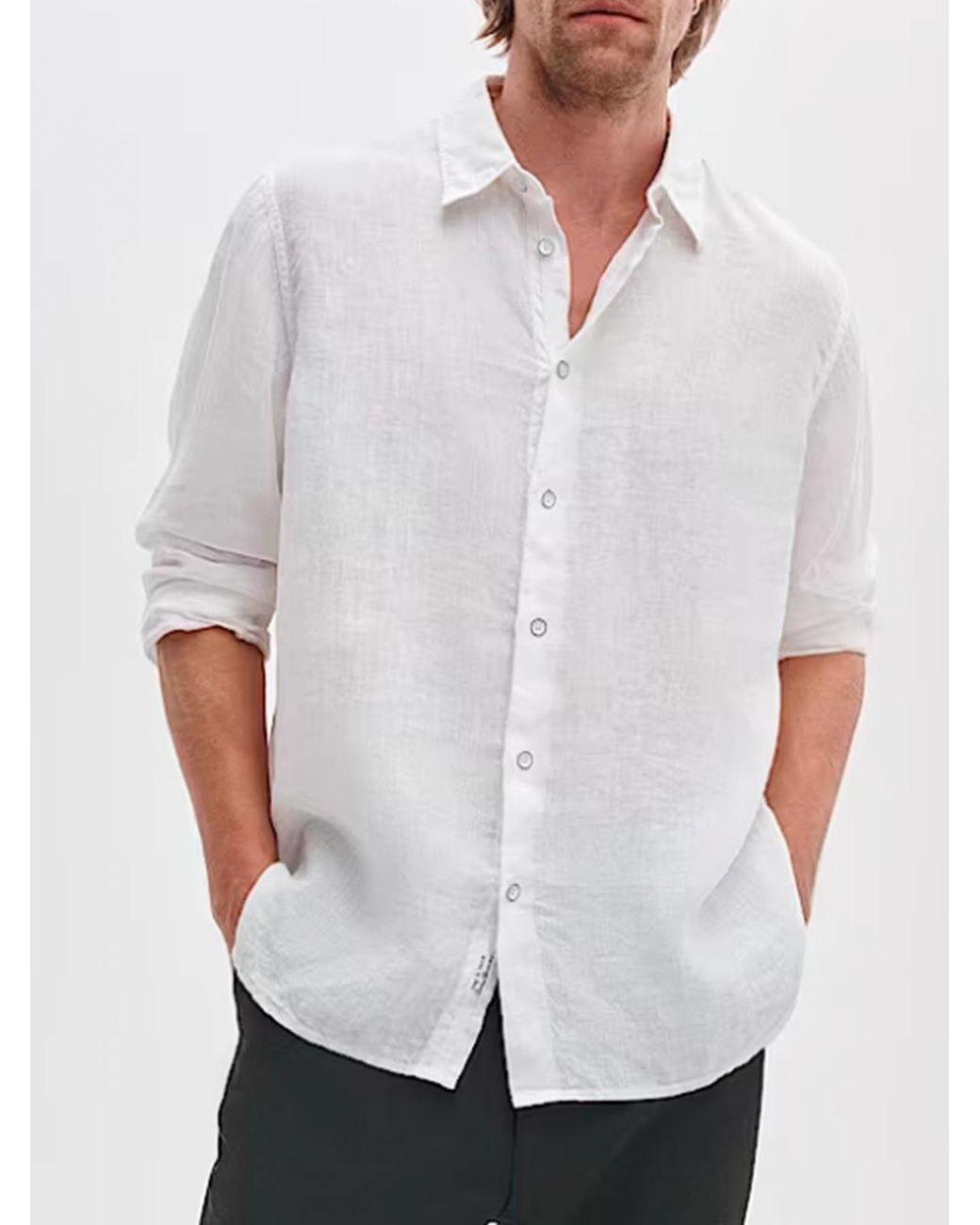 Rag & Bone White Finch Linen Shirt for men