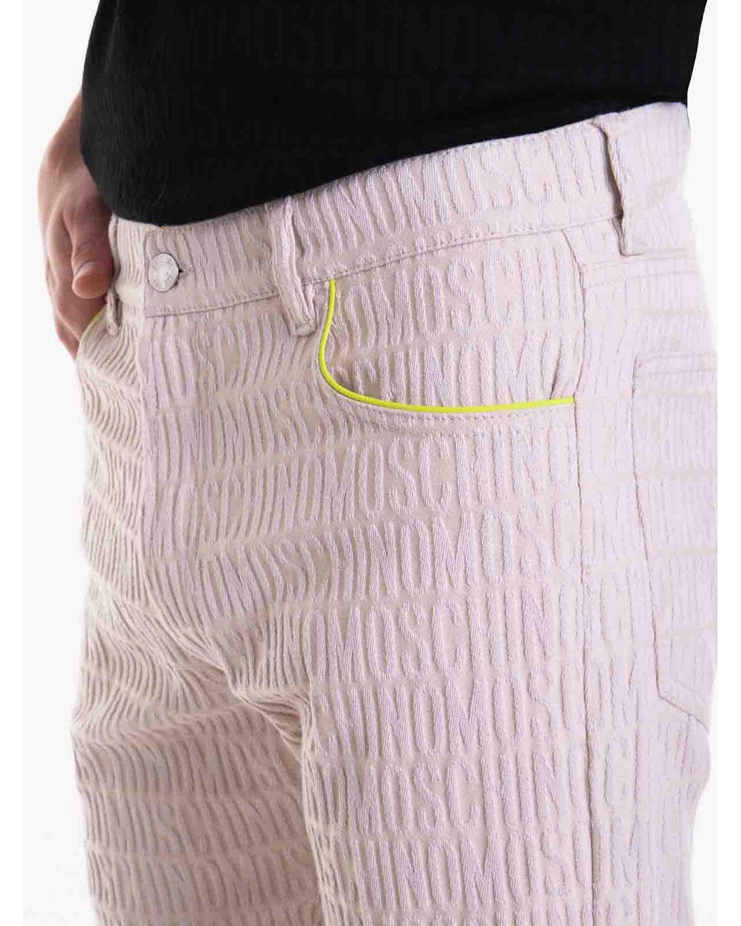 Moschino Natural Loose Fit Five Pocket Pants for men