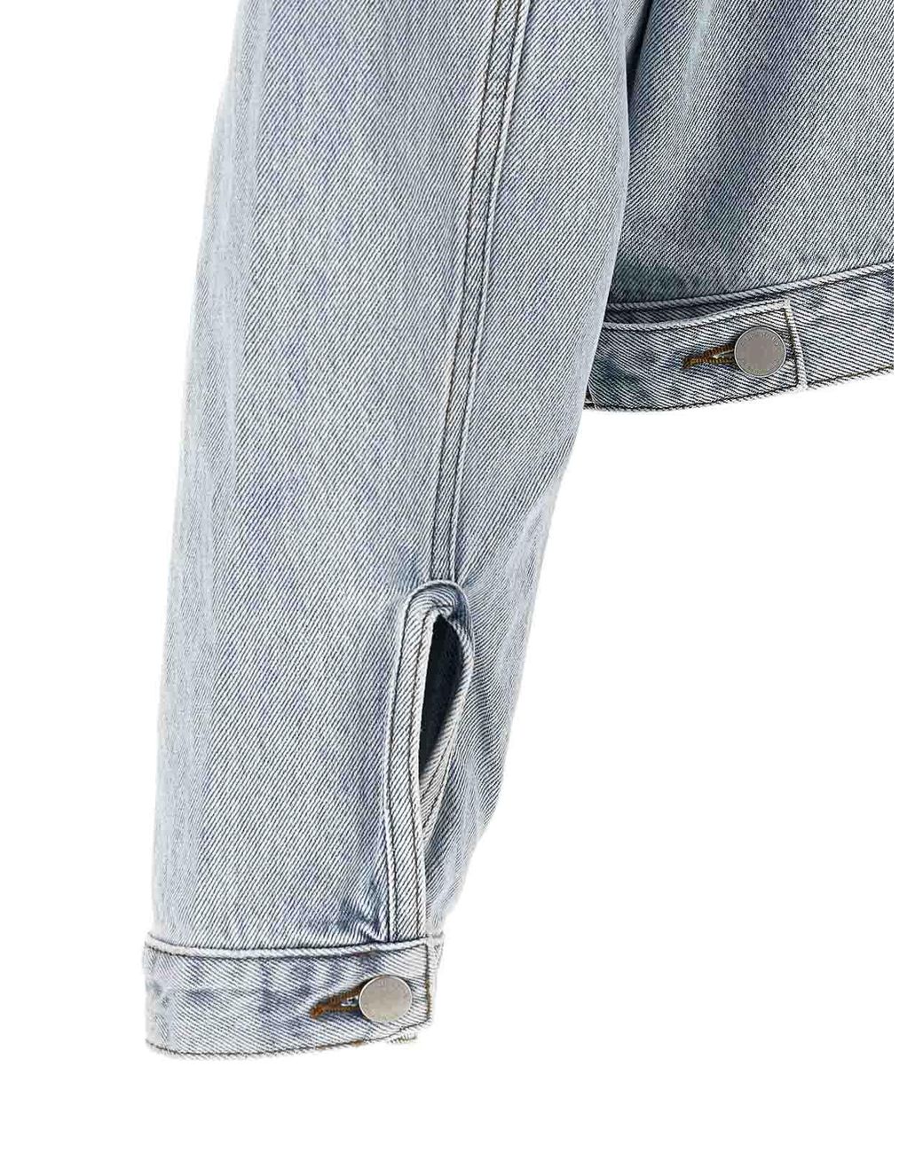 Entire studios Gray Shrunken Denim Jacket for men