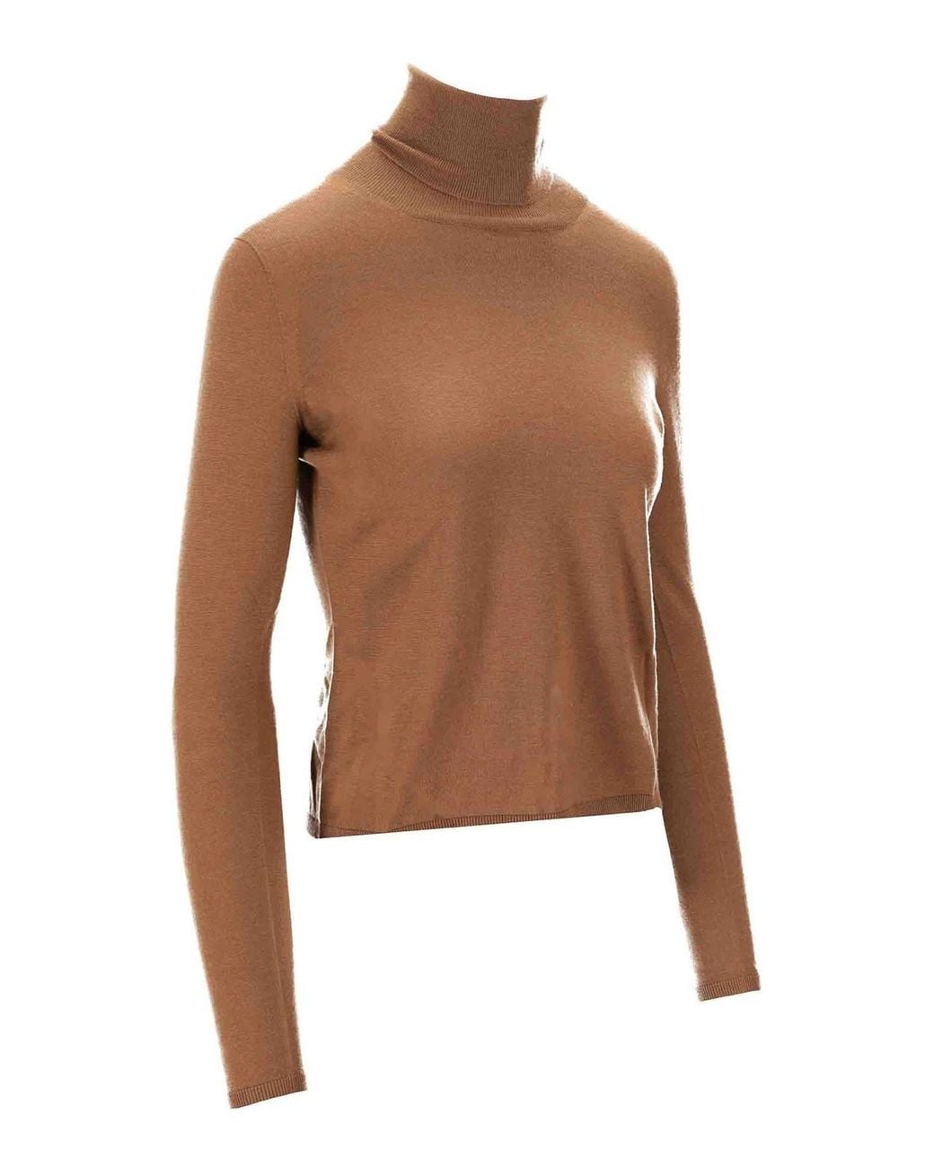 Max Mara Brown Veloce Lightweight Cashmere Turtleneck