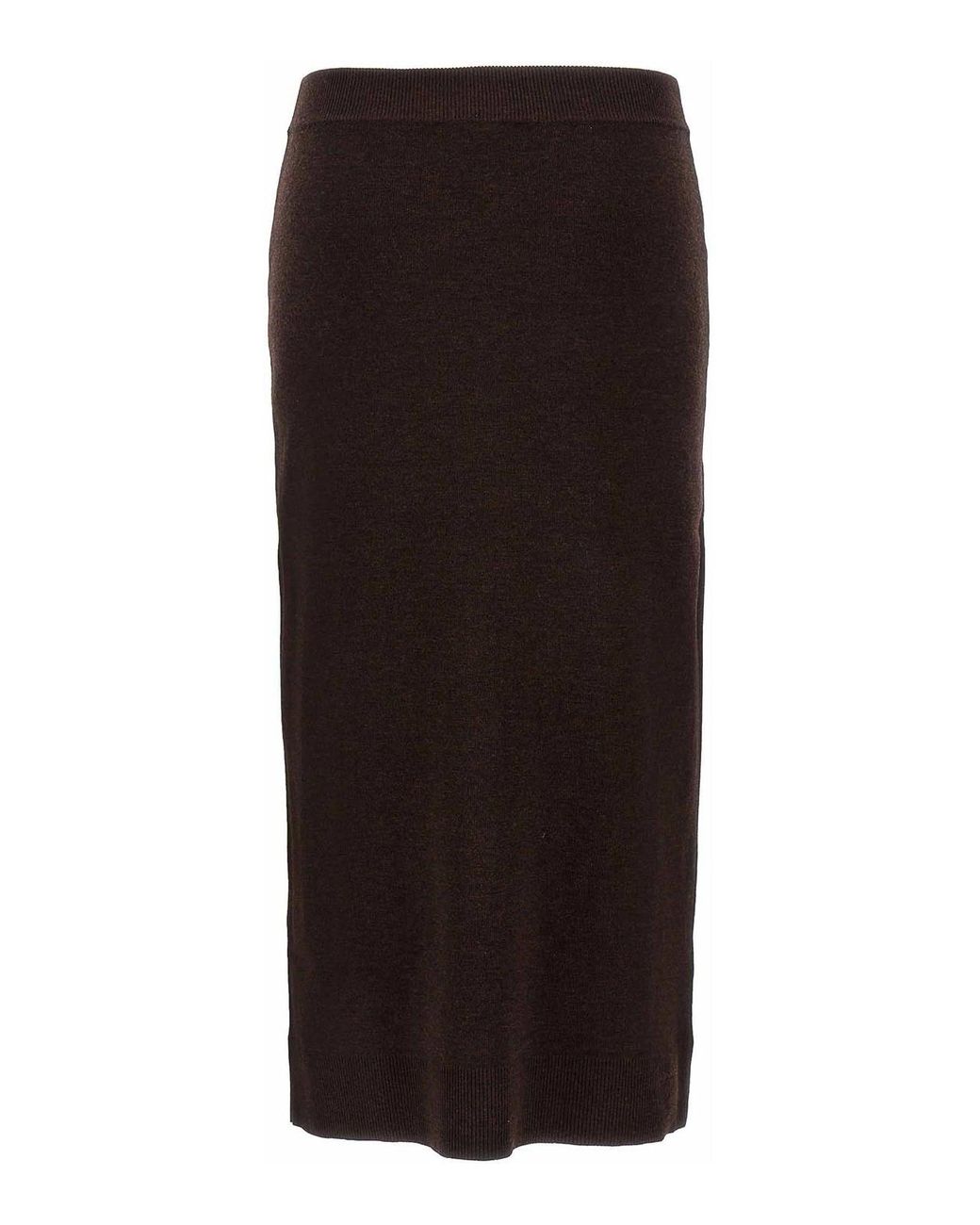 Victoria Beckham Black Midi Skirt Buttons