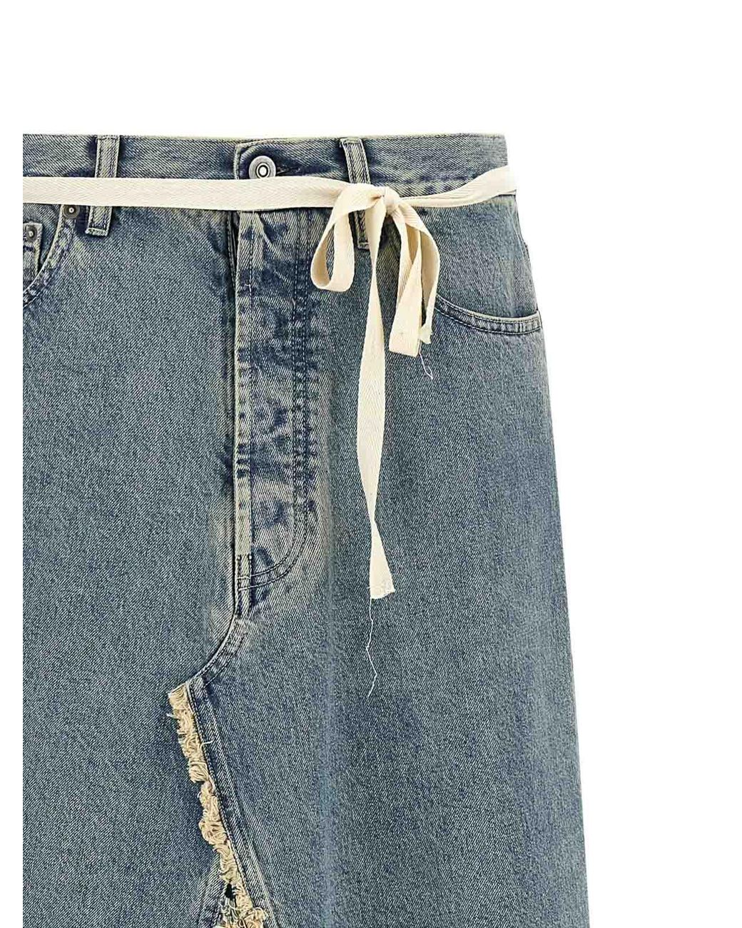 Maison Margiela Blue Raw Hem Denim Skirt