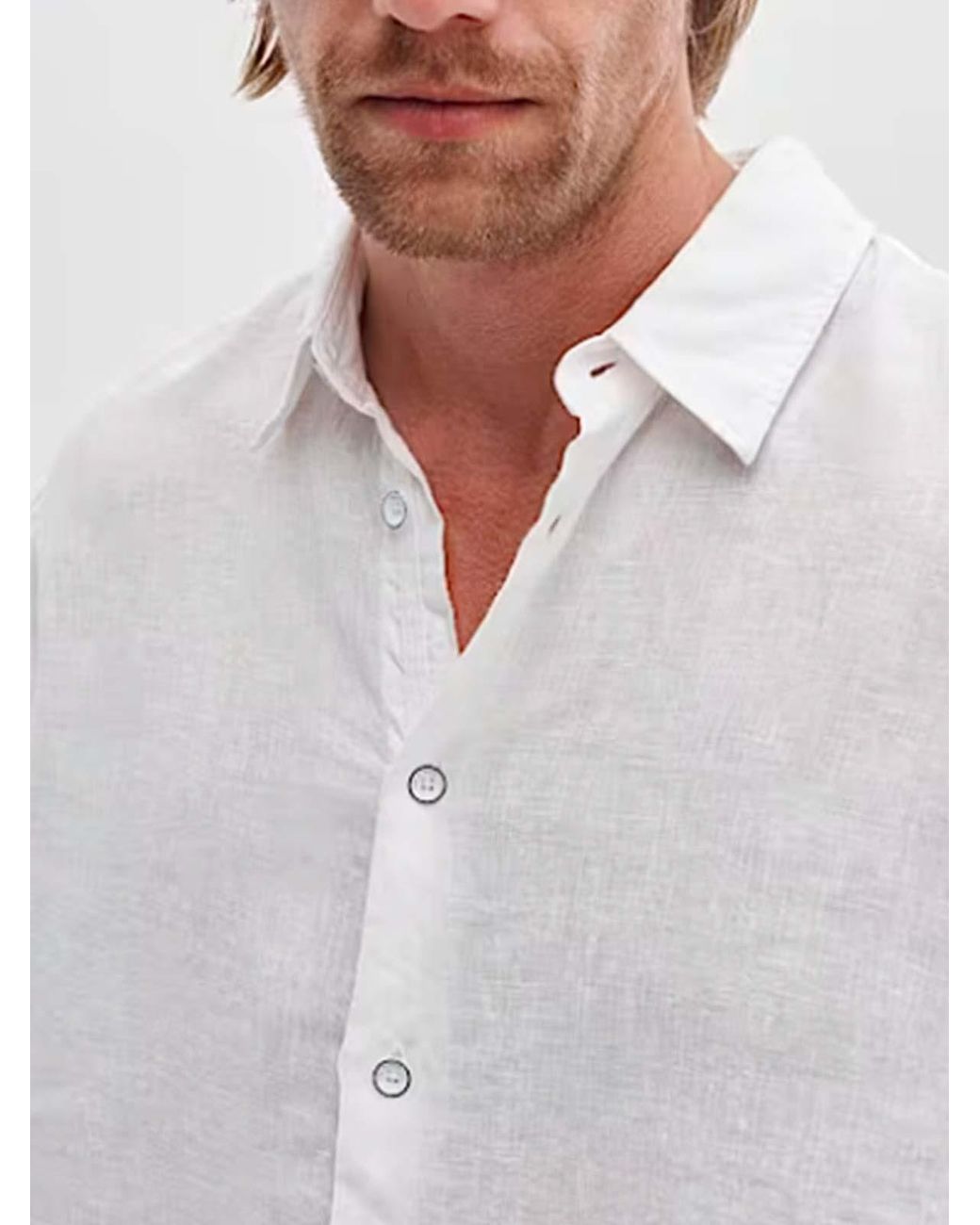 Rag & Bone White Finch Linen Shirt for men