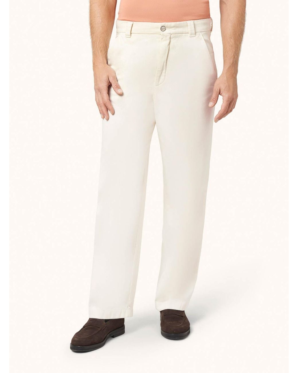 Paul & Shark White Stresa Garment-Dyed Cotton Bull Trousers for men