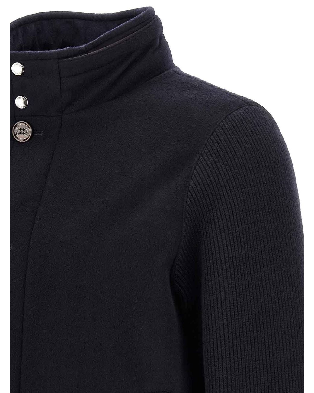 Moorer Blue Levion Wool And Cashmere Bomber Jacket for men