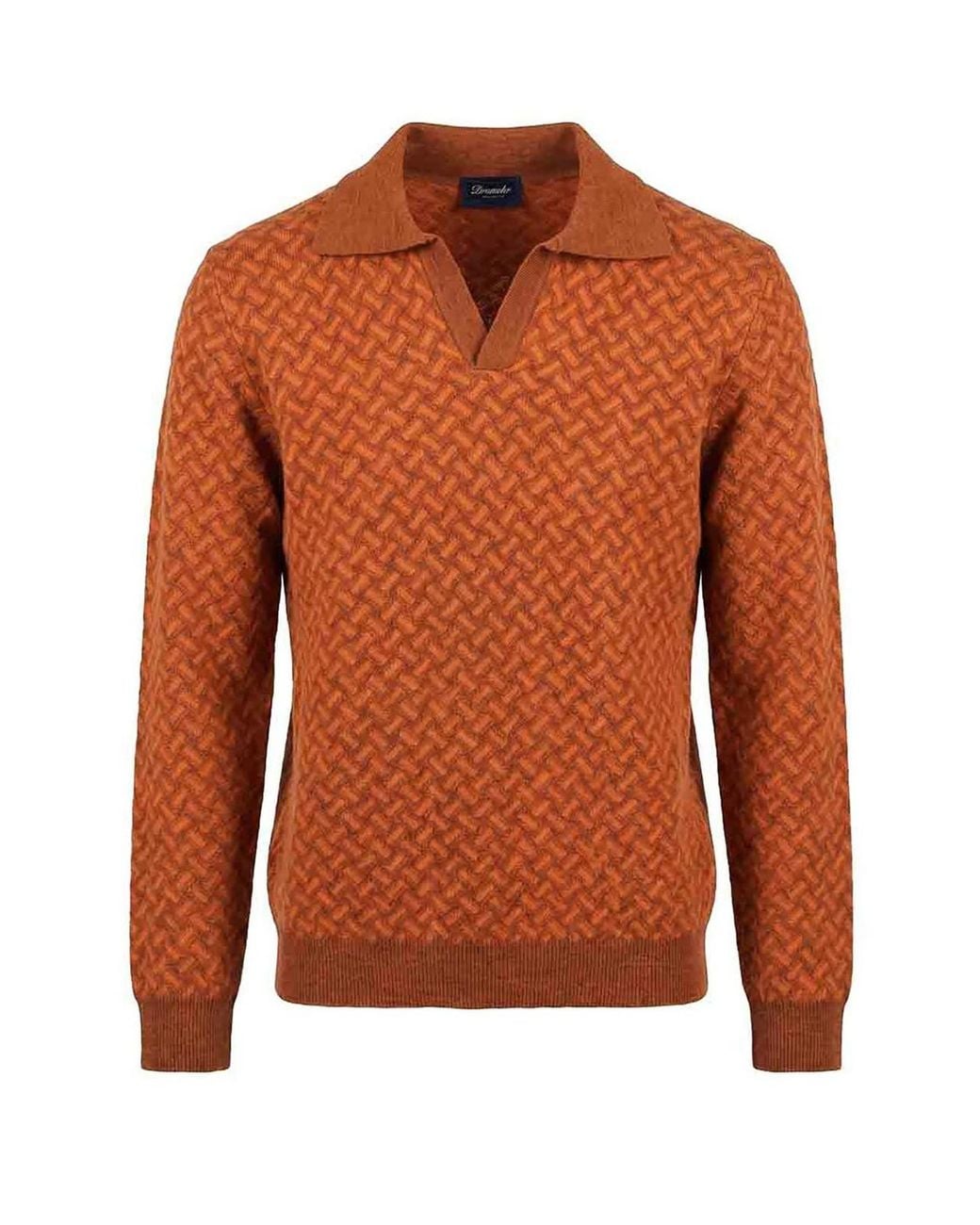 Drumohr Orange Polo for men