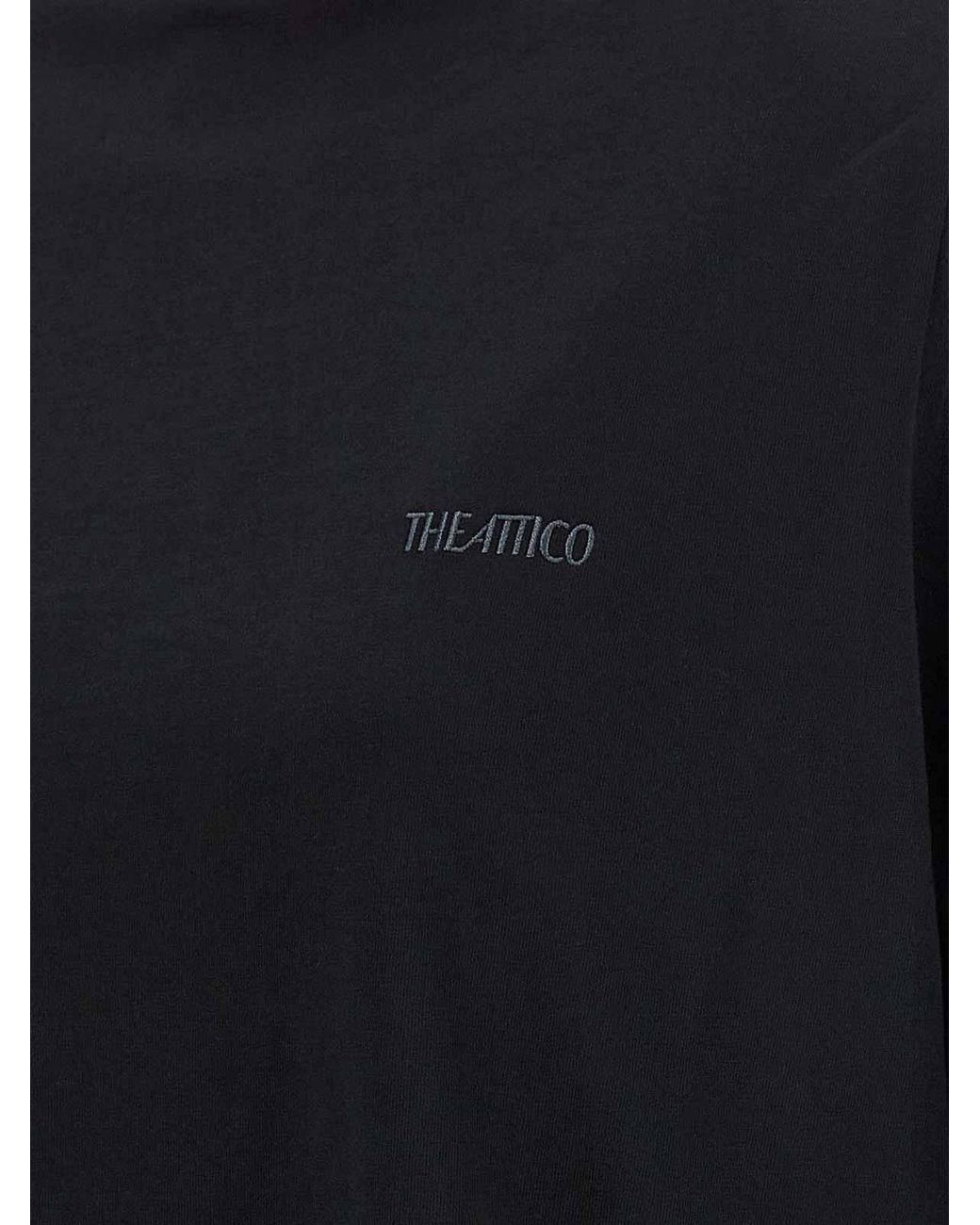 The Attico Black Mock-Neck T-Shirt