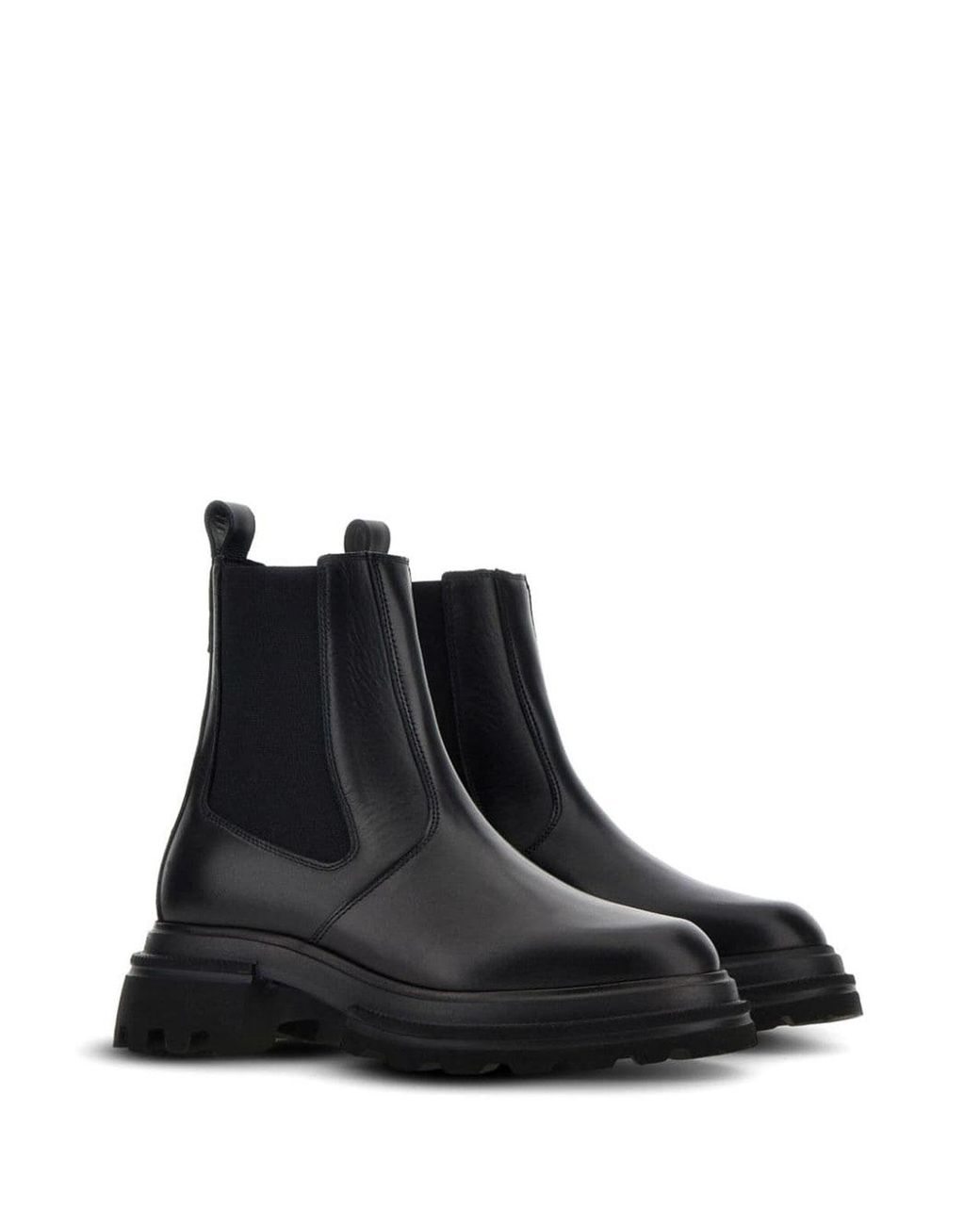 Hogan Black Mini Leather Chelsea Ankle Boots