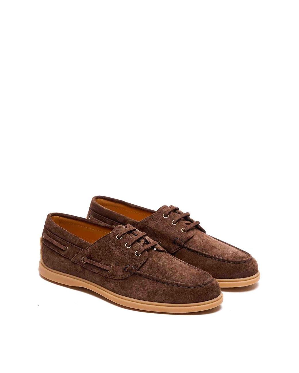 Tod's Brown Suede Boat Laofers for men
