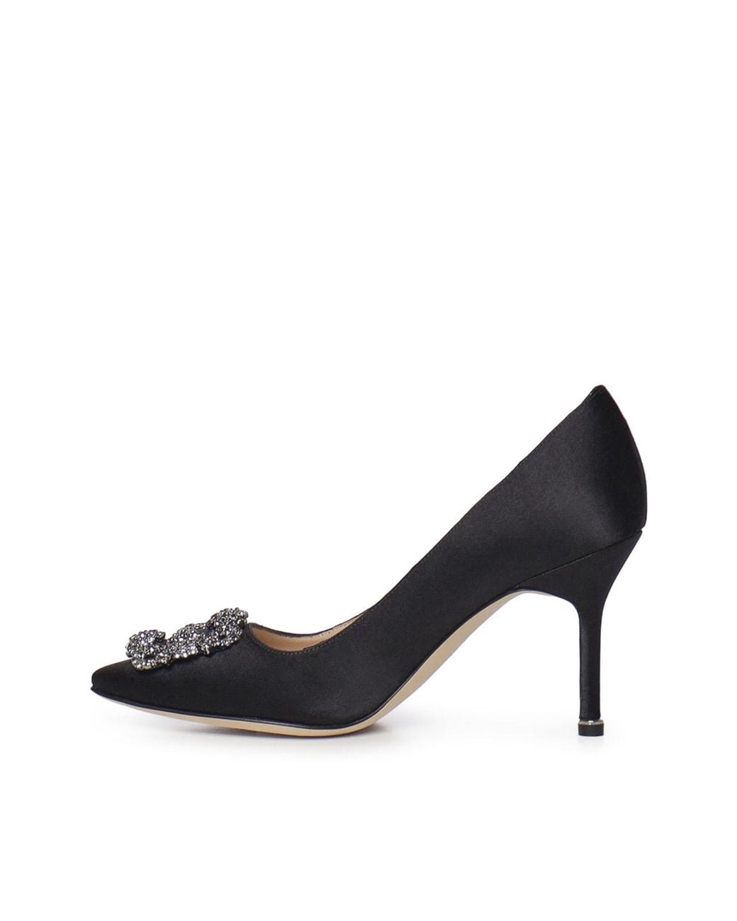 Manolo Blahnik Blue Hangisi Satin Pumps