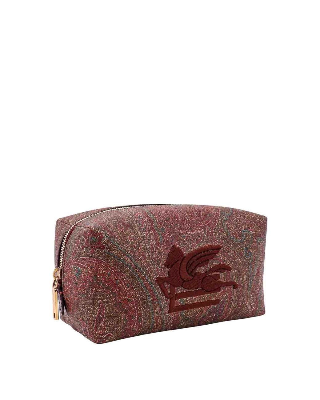 Etro Purple Coated Canvas Beauty Case With Pailsey Motif for men