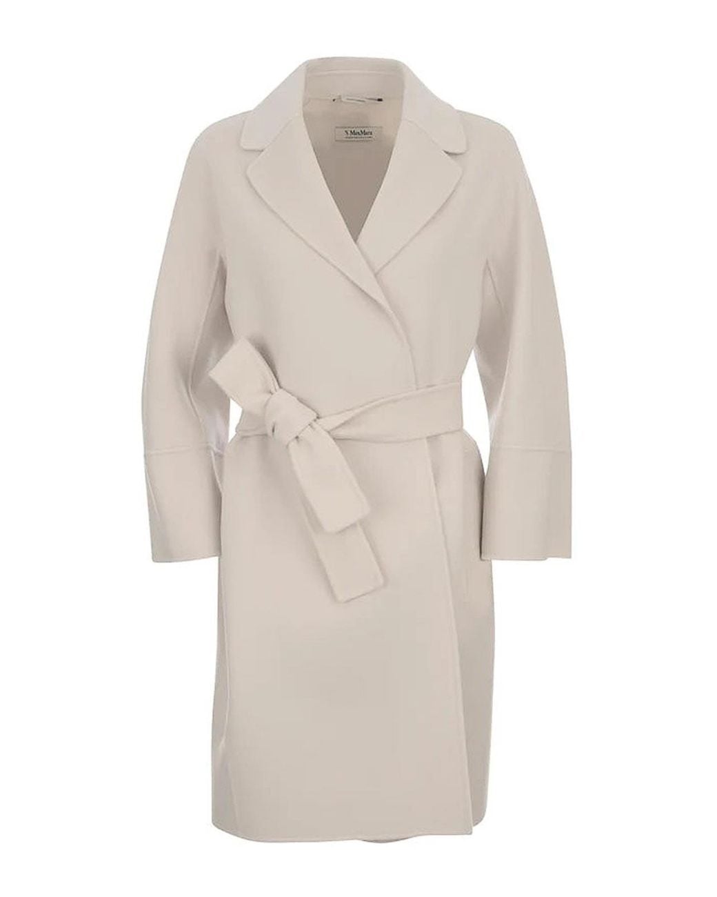 Max Mara White Arona Coat Pale Sand