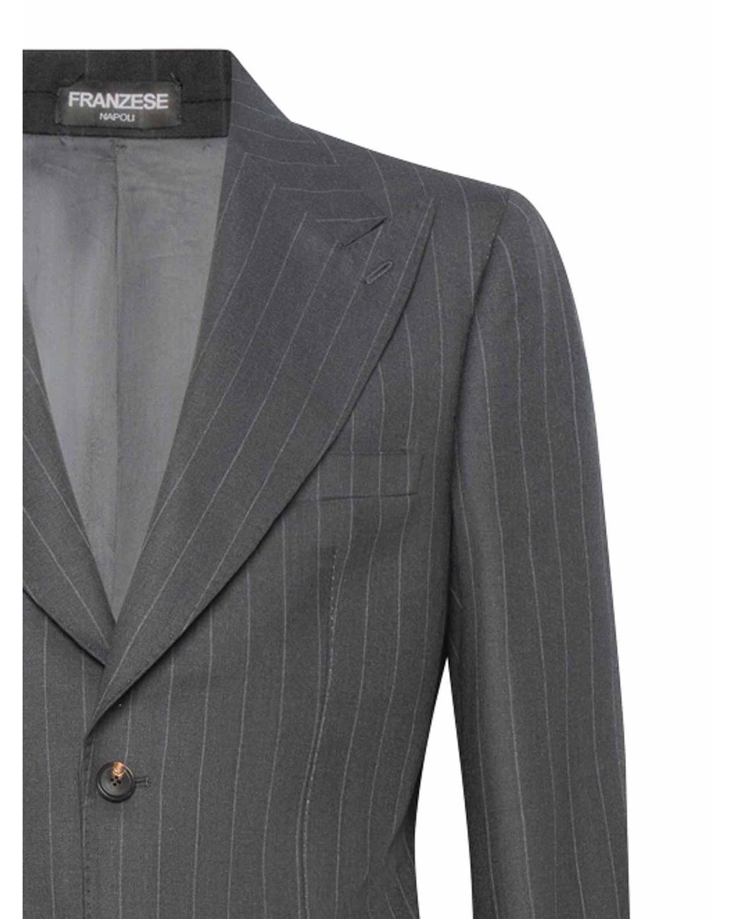 Franzese Collection Gray Single-Breasted Bugatti Suit for men