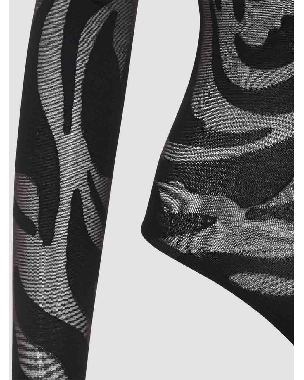 Wolford Black Rose Shadow String Body