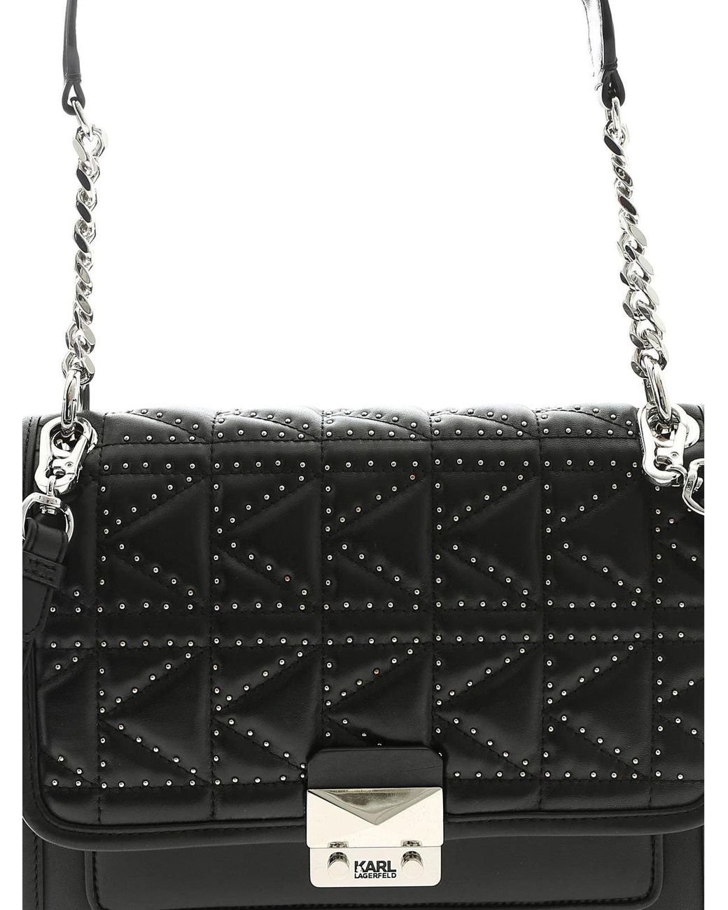 Karl Lagerfeld Black K Kuilted Studs