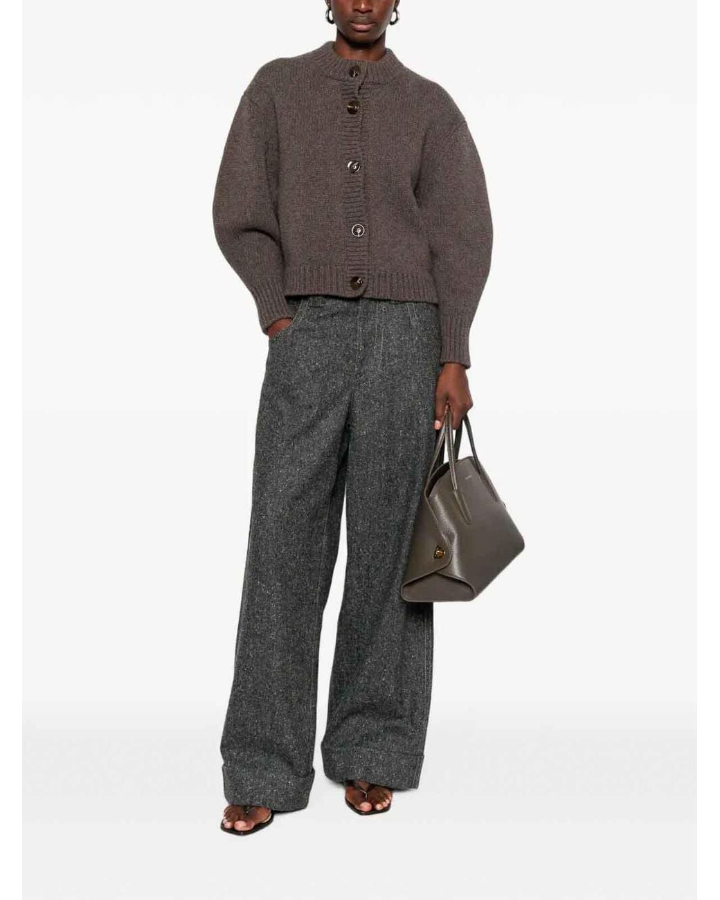 Brunello Cucinelli Gray Donegal Five-Pocket Baggy Trousers