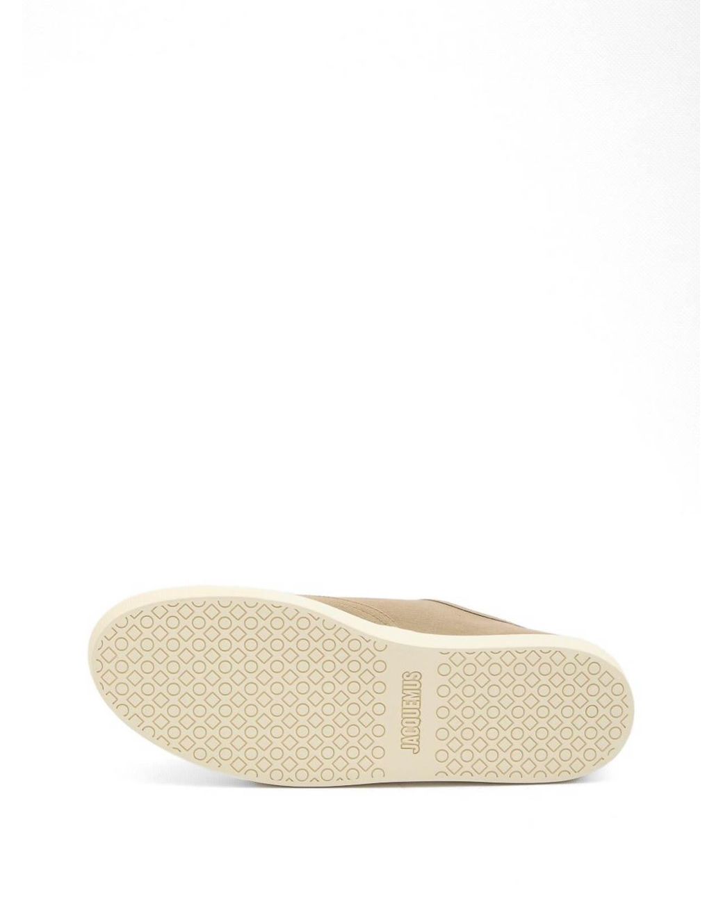 Jacquemus White Khaki Cotton Skate Sneakers for men