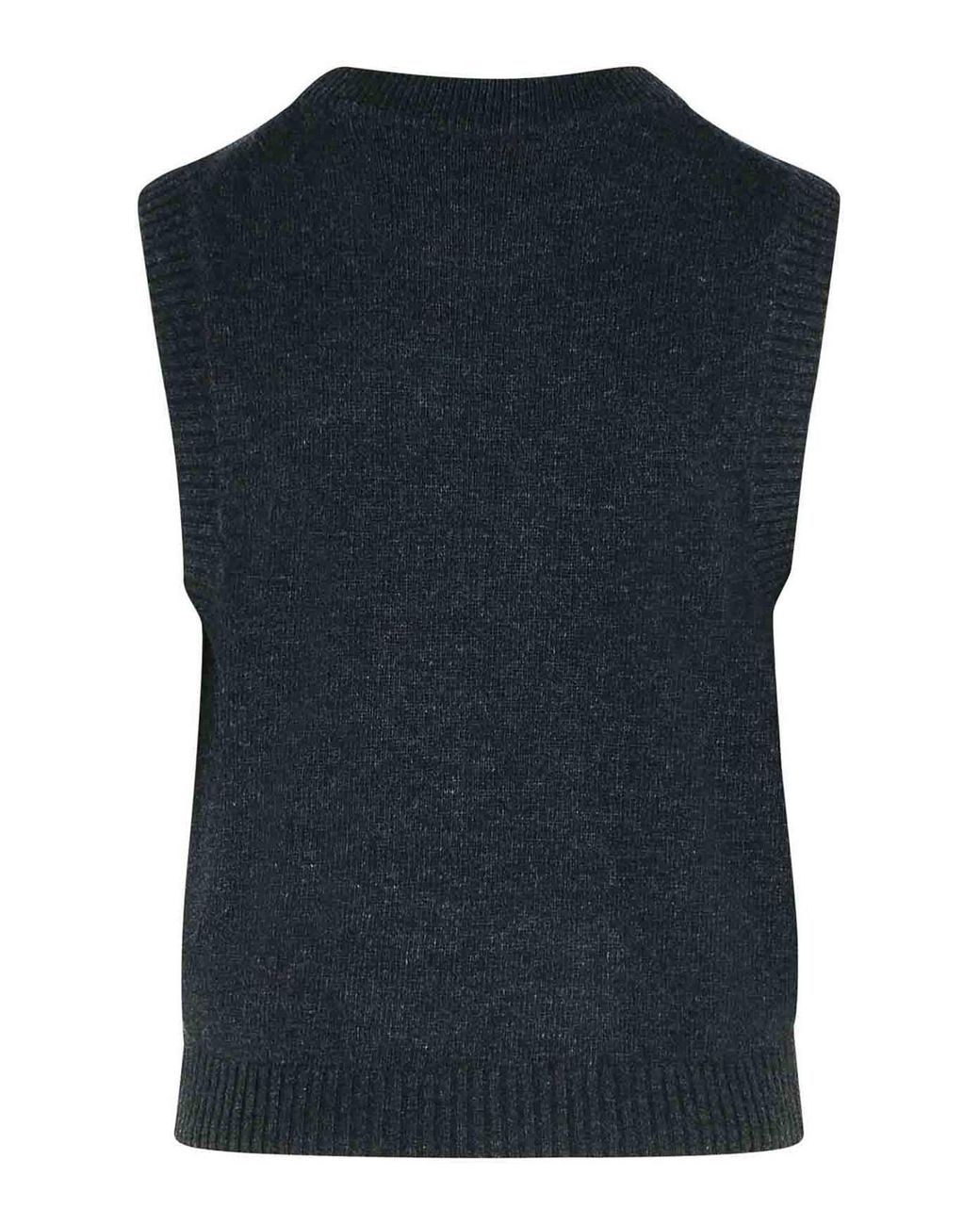 Ganni Black Wool Blend Vest