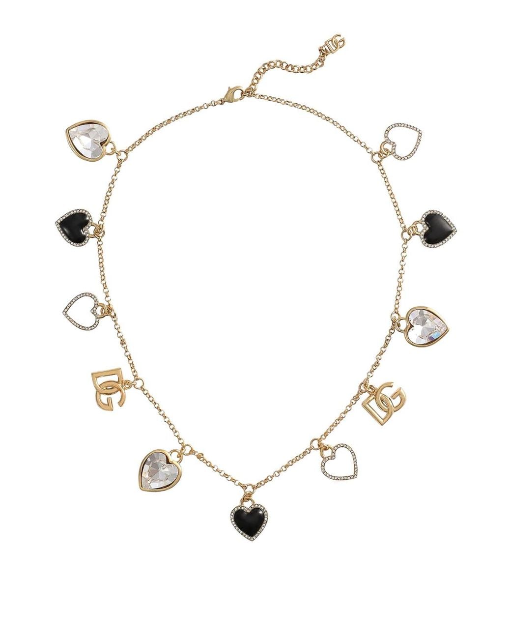 Dolce & Gabbana Natural Italian Tailoring Necklace With Hearts