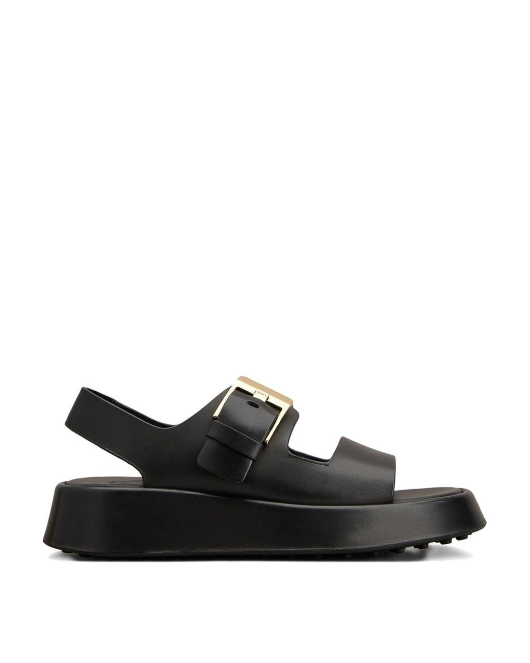 Tod's Black Platform Sandals With Leather