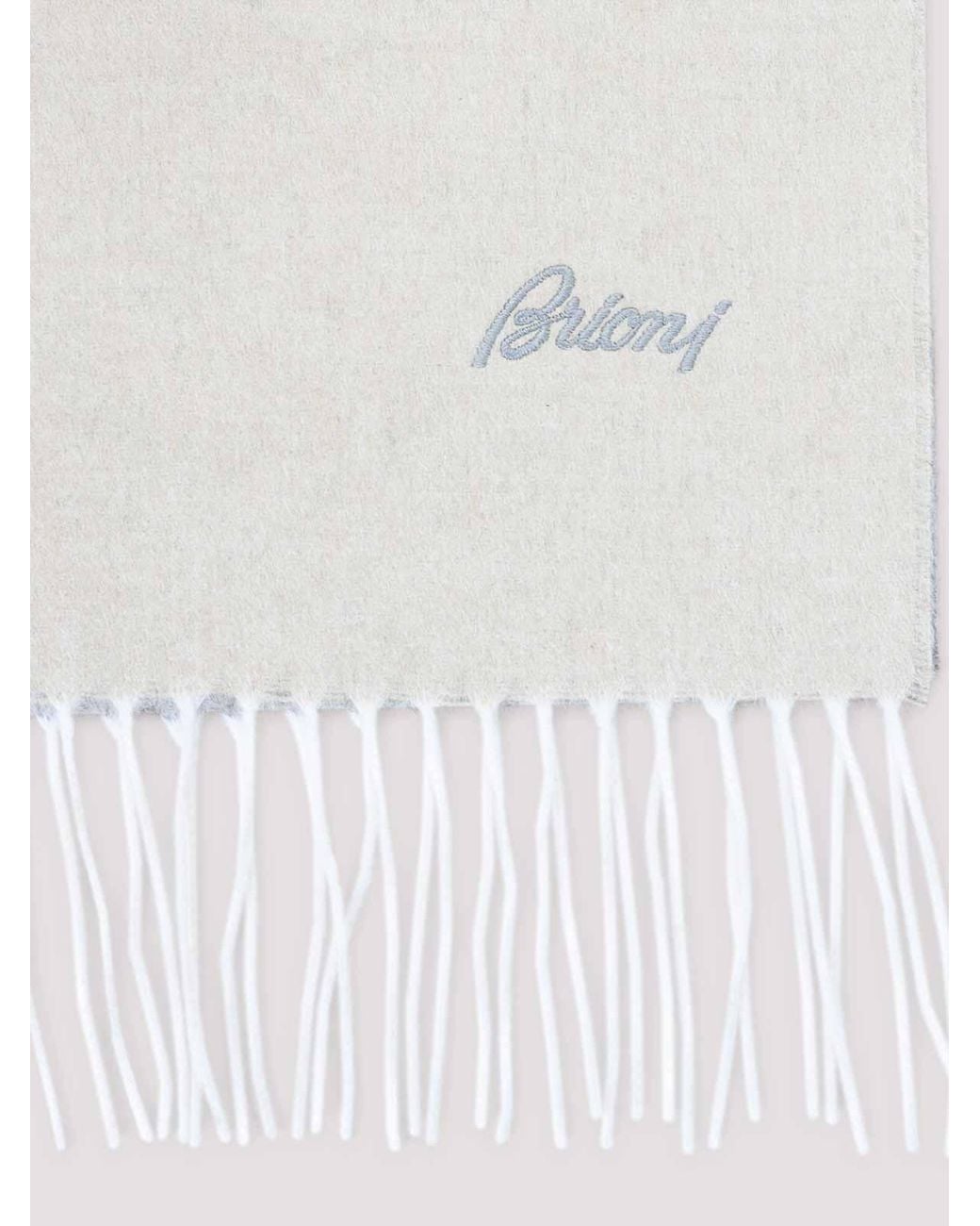 Brioni White Reversible Scarf for men
