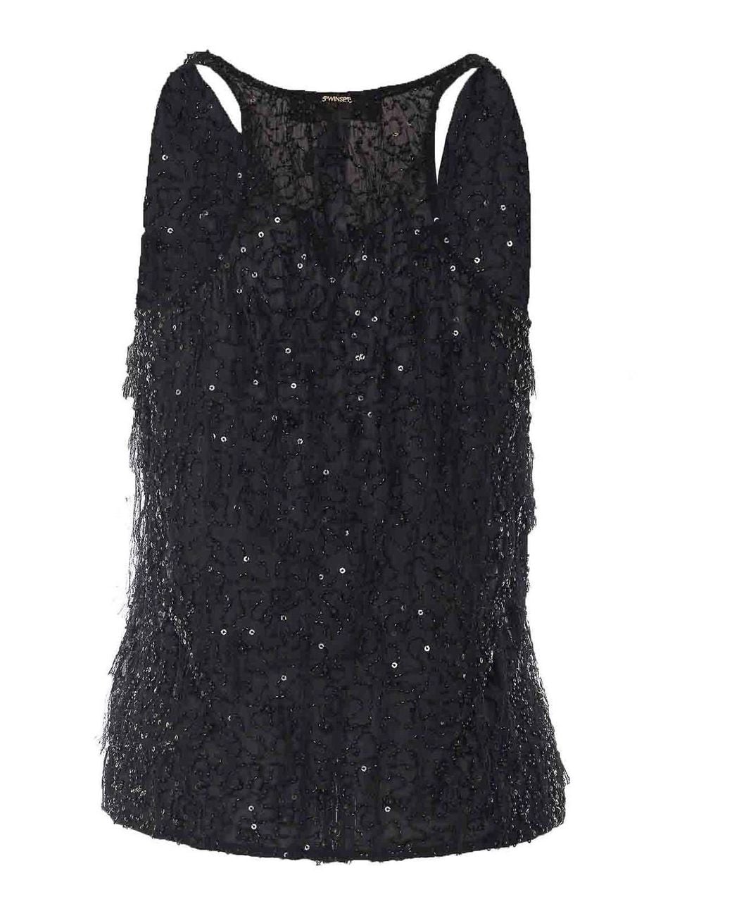 Top Twinset de color Black