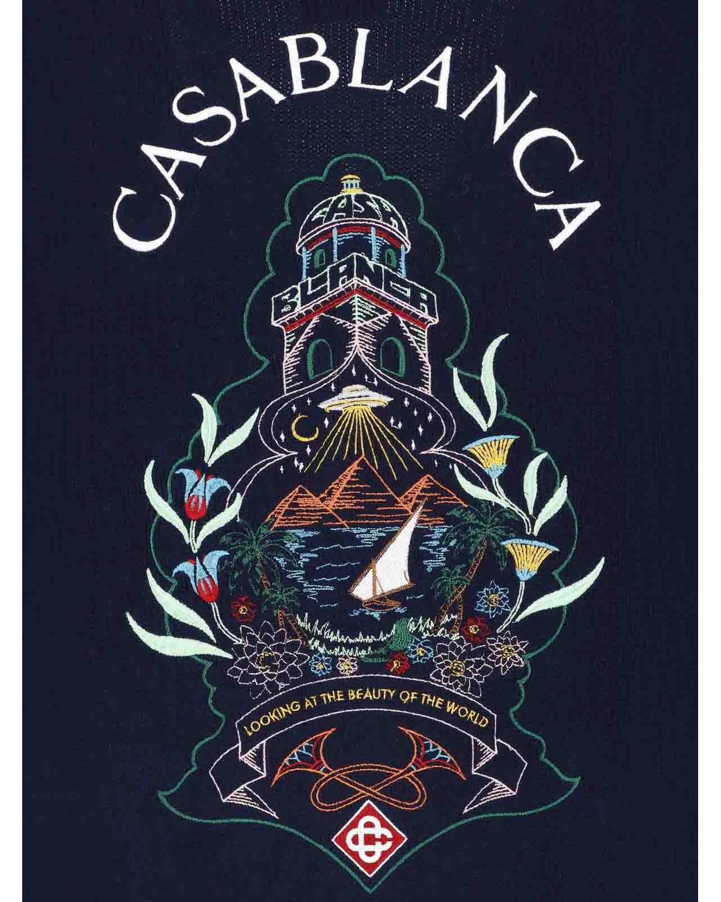 Casablanca Blue Hotel Emblem Cardigan for men