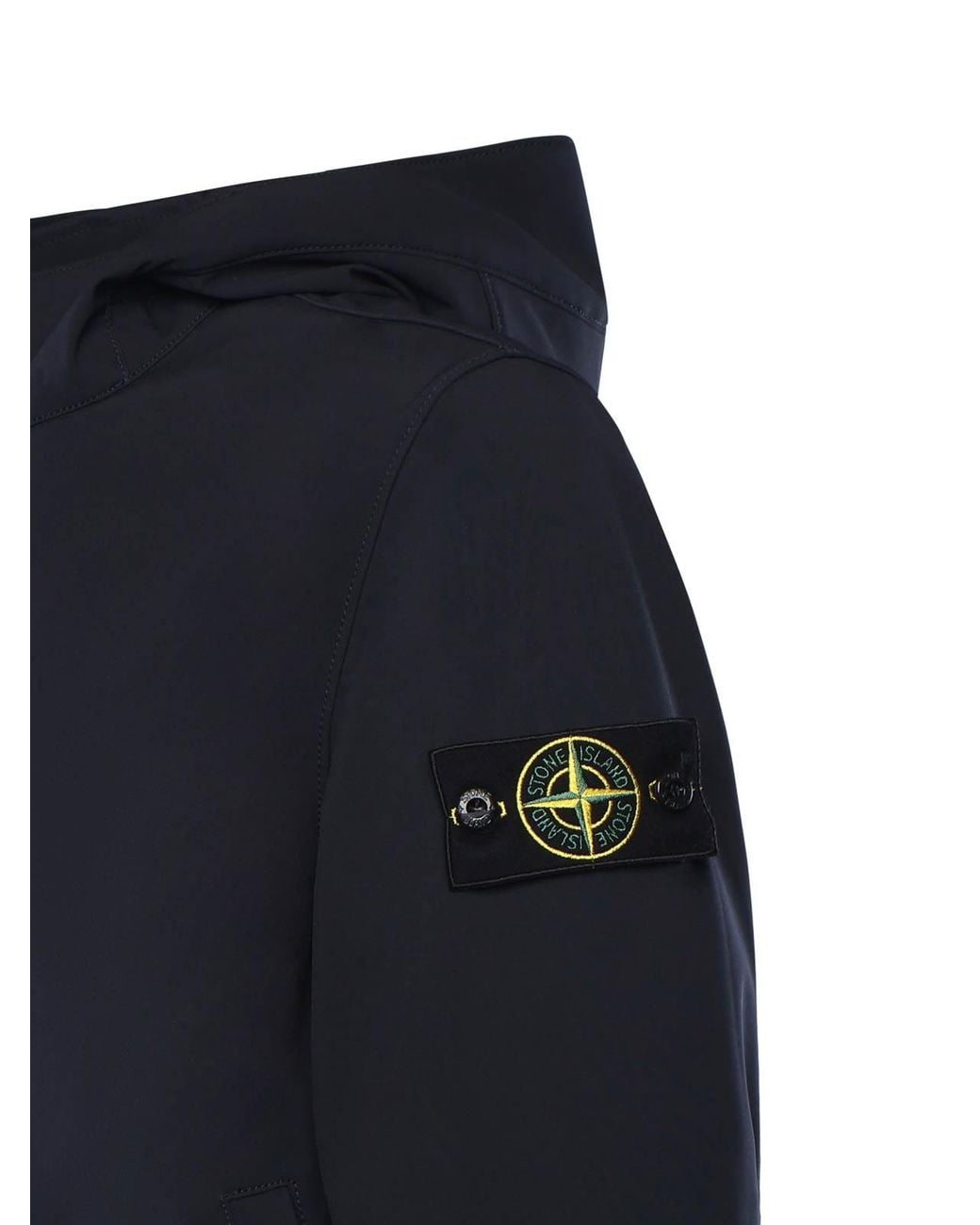 Stone Island Blue Rainproof Nylon Rep Jacket With Logo for men