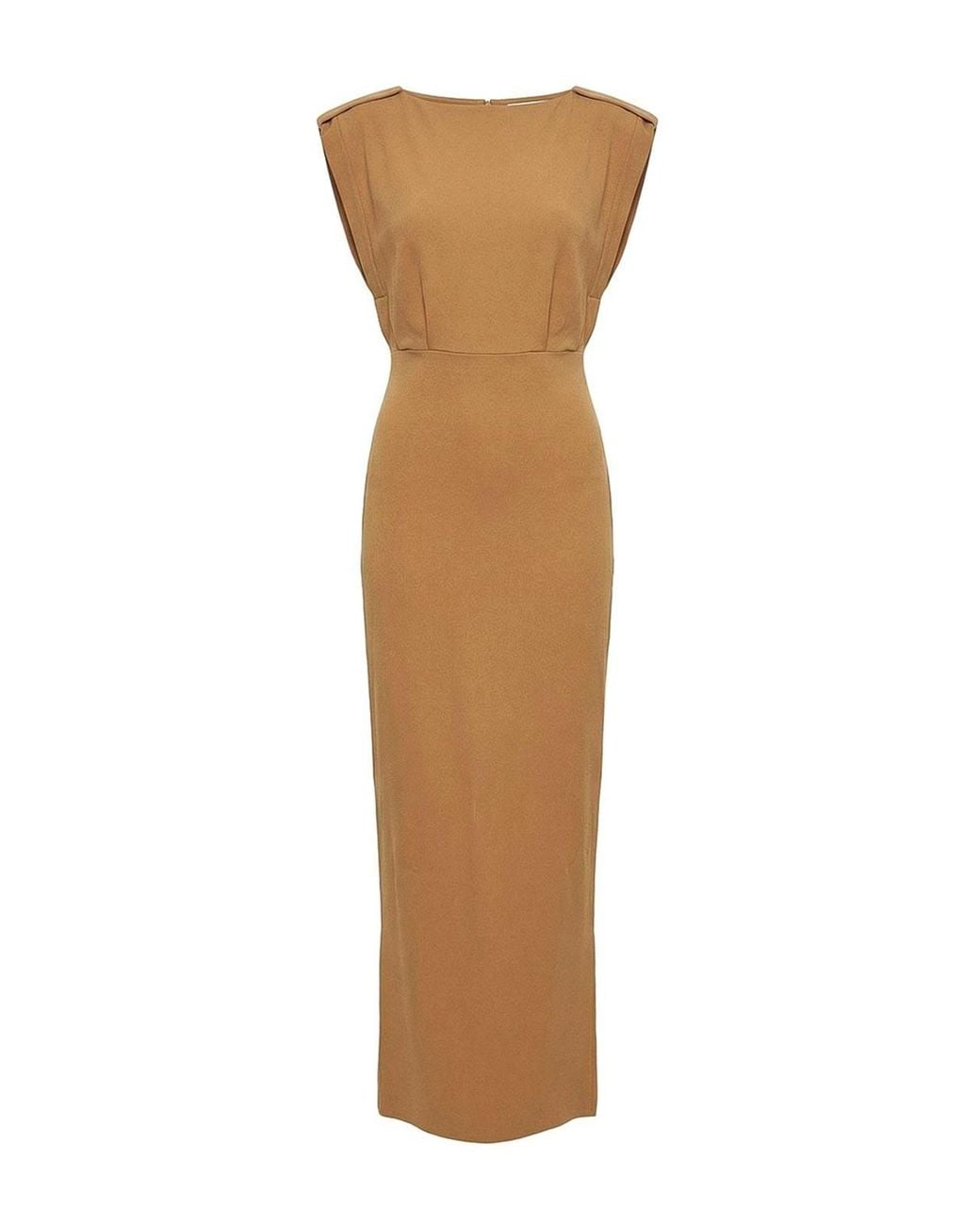 Elisabetta Franchi Brown Carpet Full Milano Stitch Knitted Dress