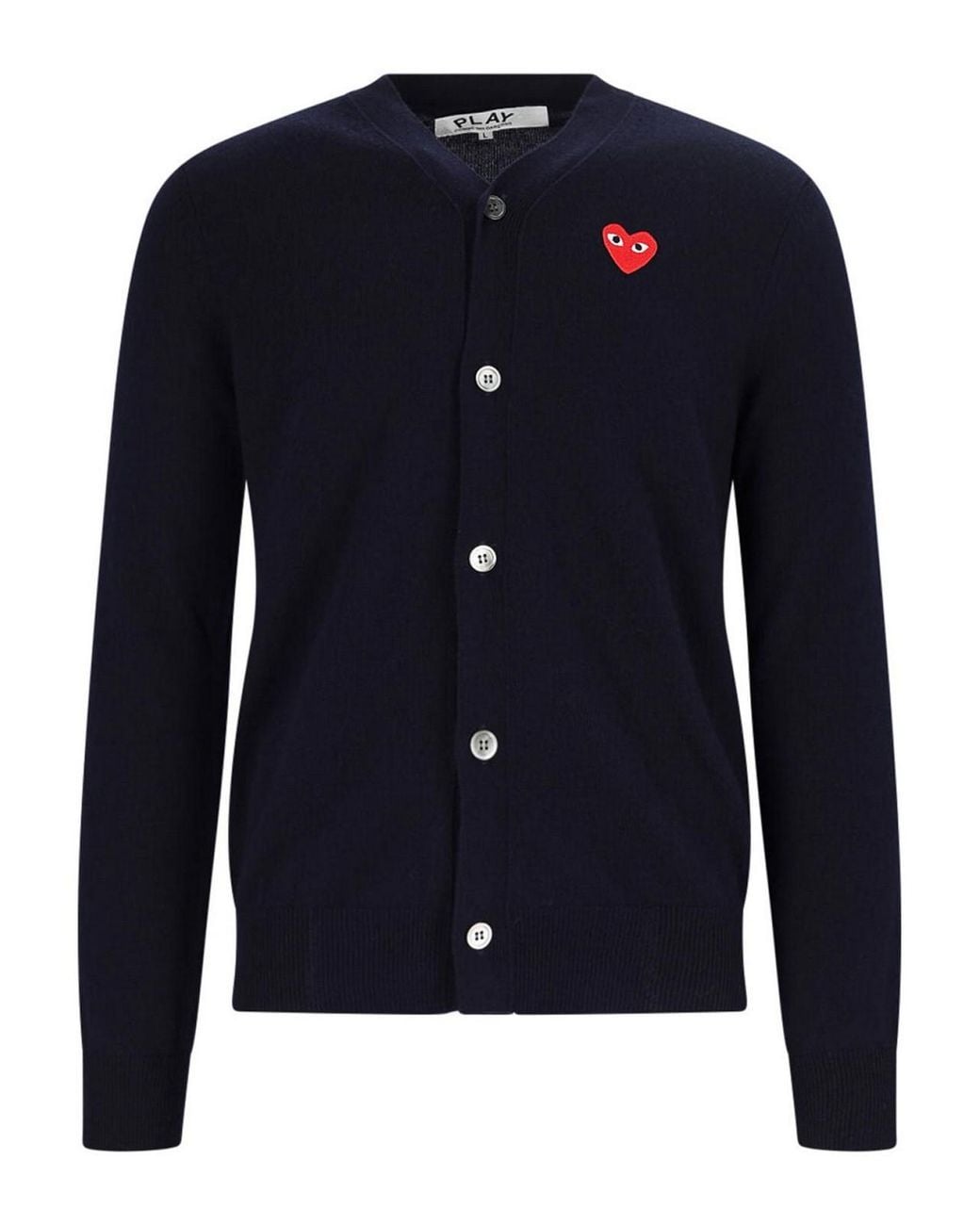 COMME DES GARÇONS PLAY Blue Cardigan Logo for men