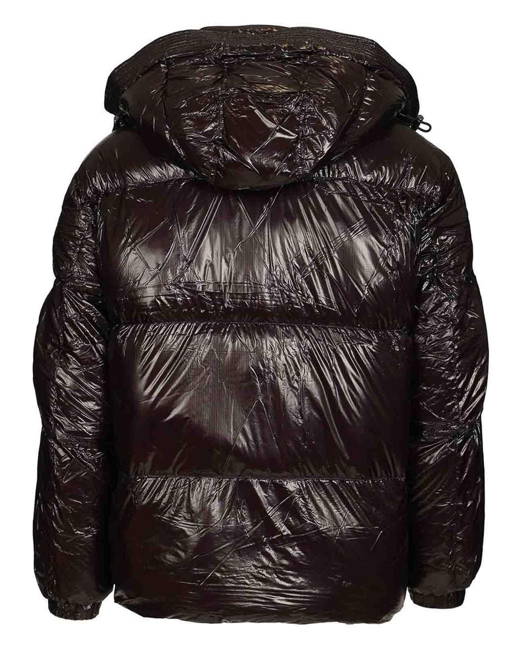 DIESEL Black Quilted Taslan Down Jacket With Viraloff Treatment for men