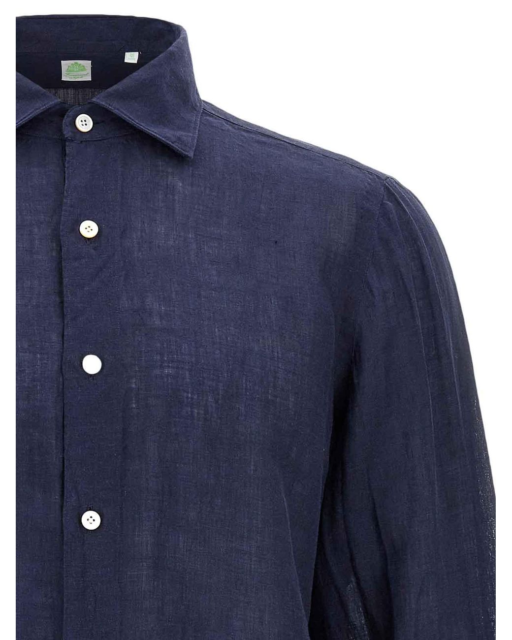 Finamore 1925 Blue Gaeta Shirt for men