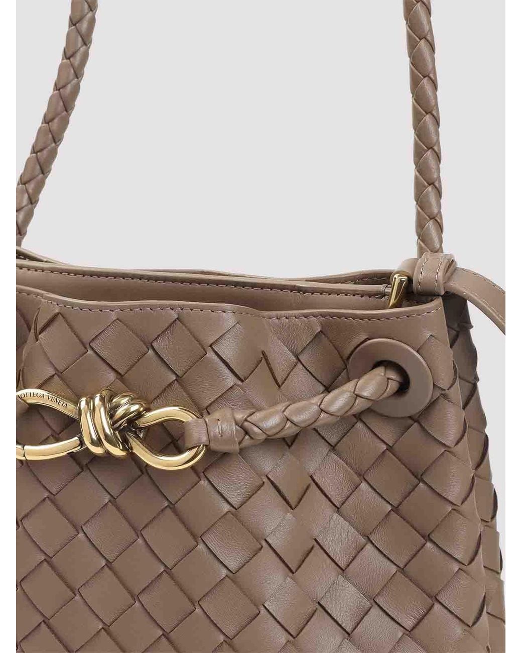 Bottega Veneta White Andiamo Bucket Bag