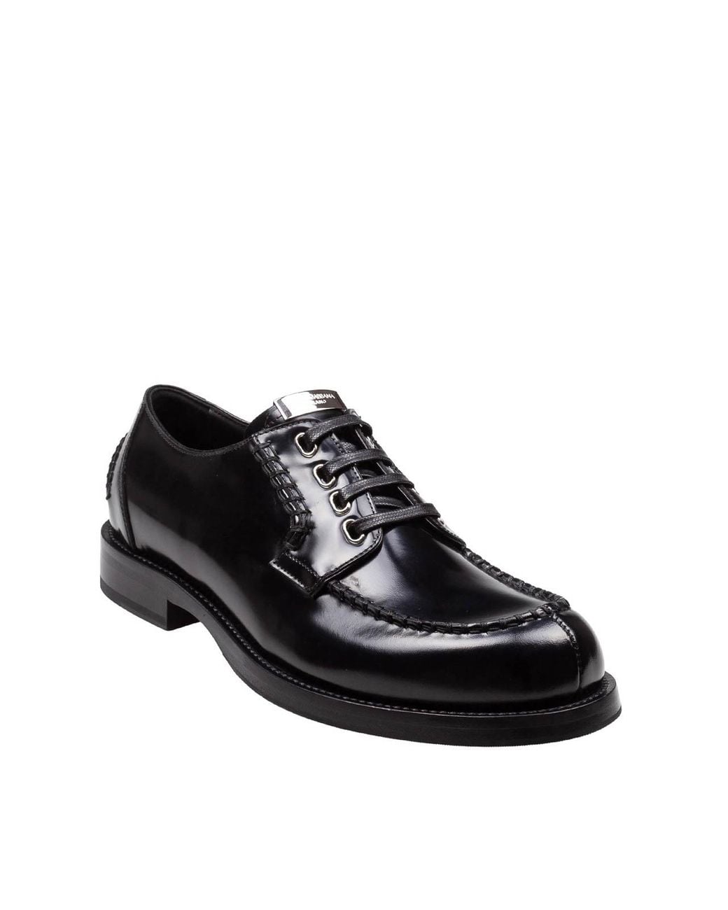 Dolce & Gabbana Black Leather Corsair Derby for men