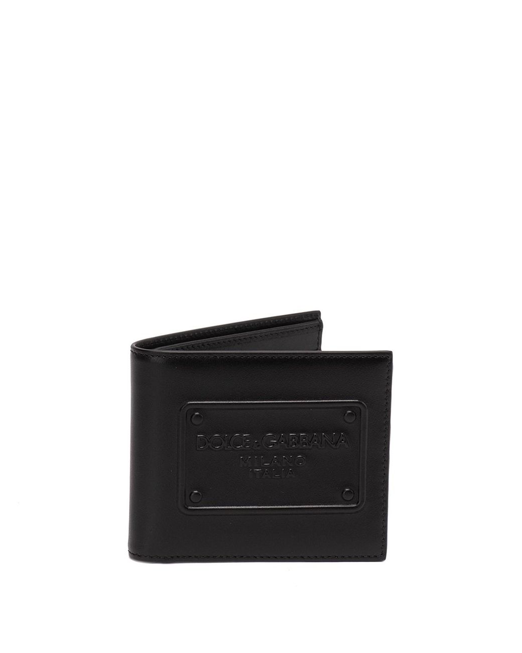 Dolce & Gabbana Black Bi-Fold Wallet With Raised Logo for men