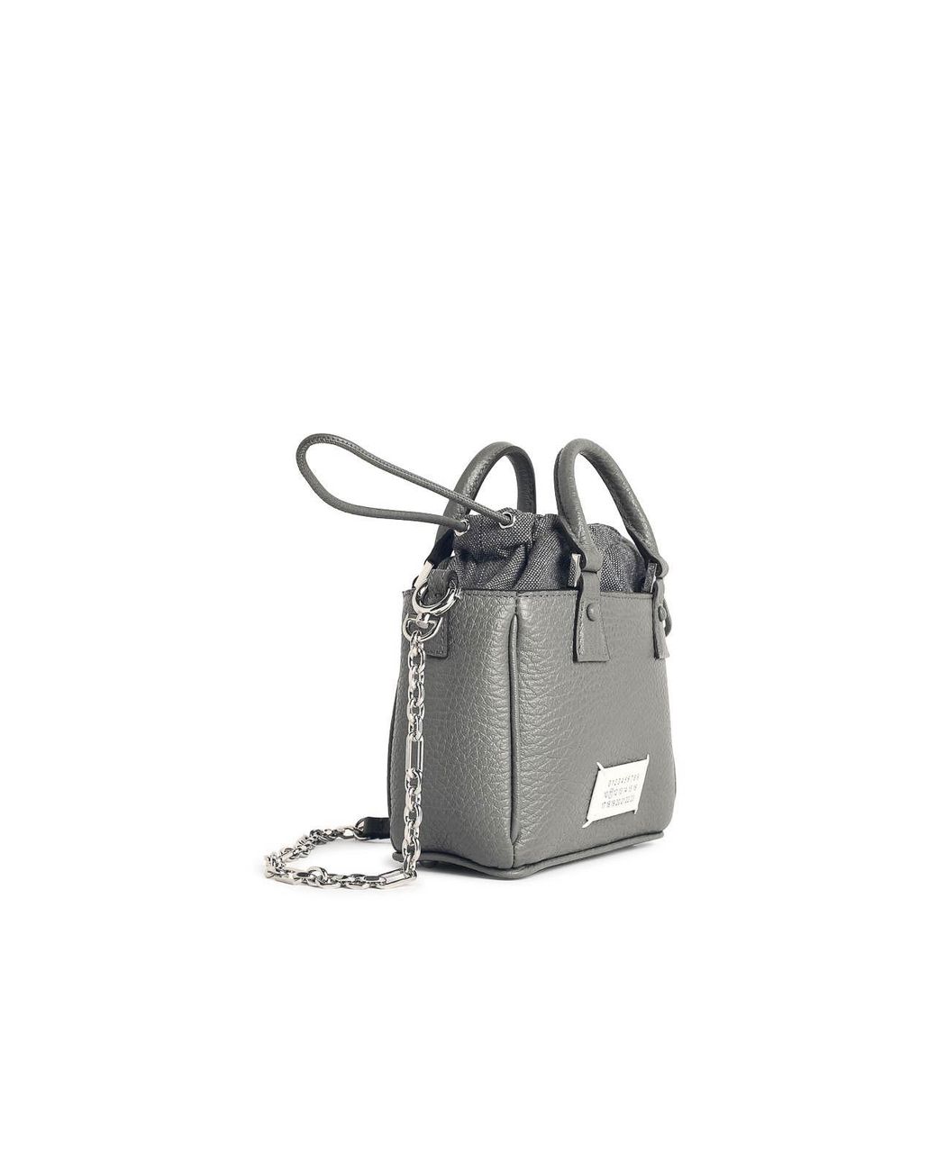 Maison Margiela Metallic 5Ac Tote Horizontal Pebble Leather Bag