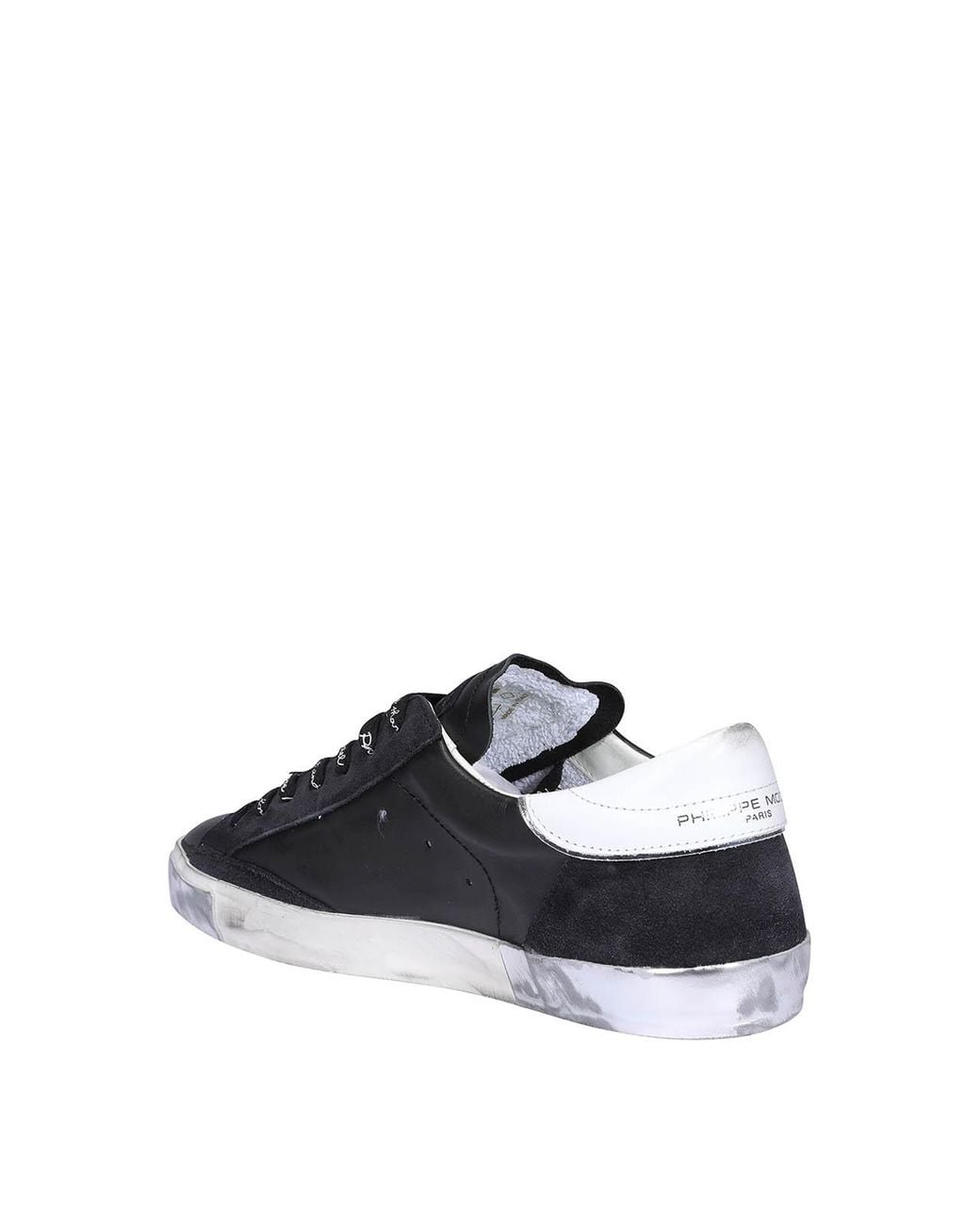 Philippe Model Black Paris X Leather Sneakers for men