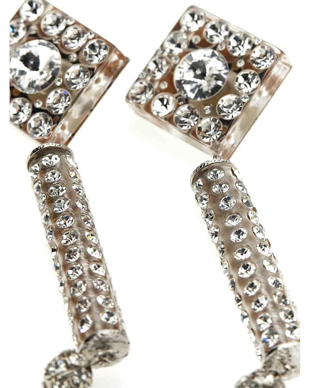 Alessandra Rich White Crystal Earrings